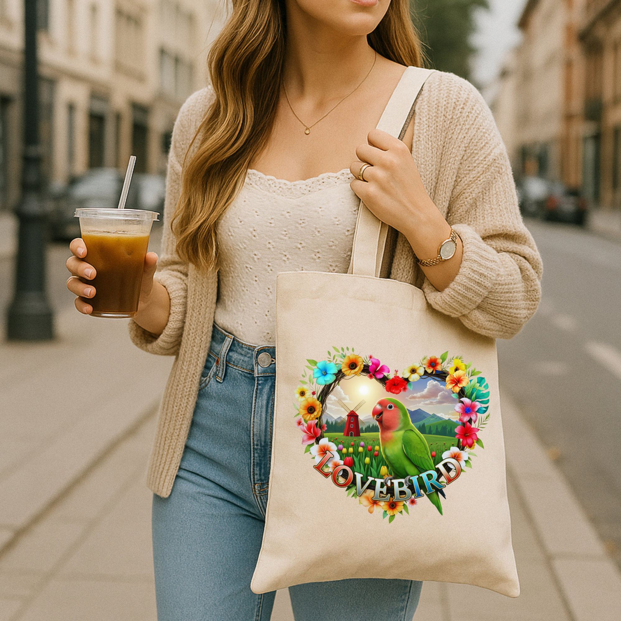 Lovebird Nature Tote Bag