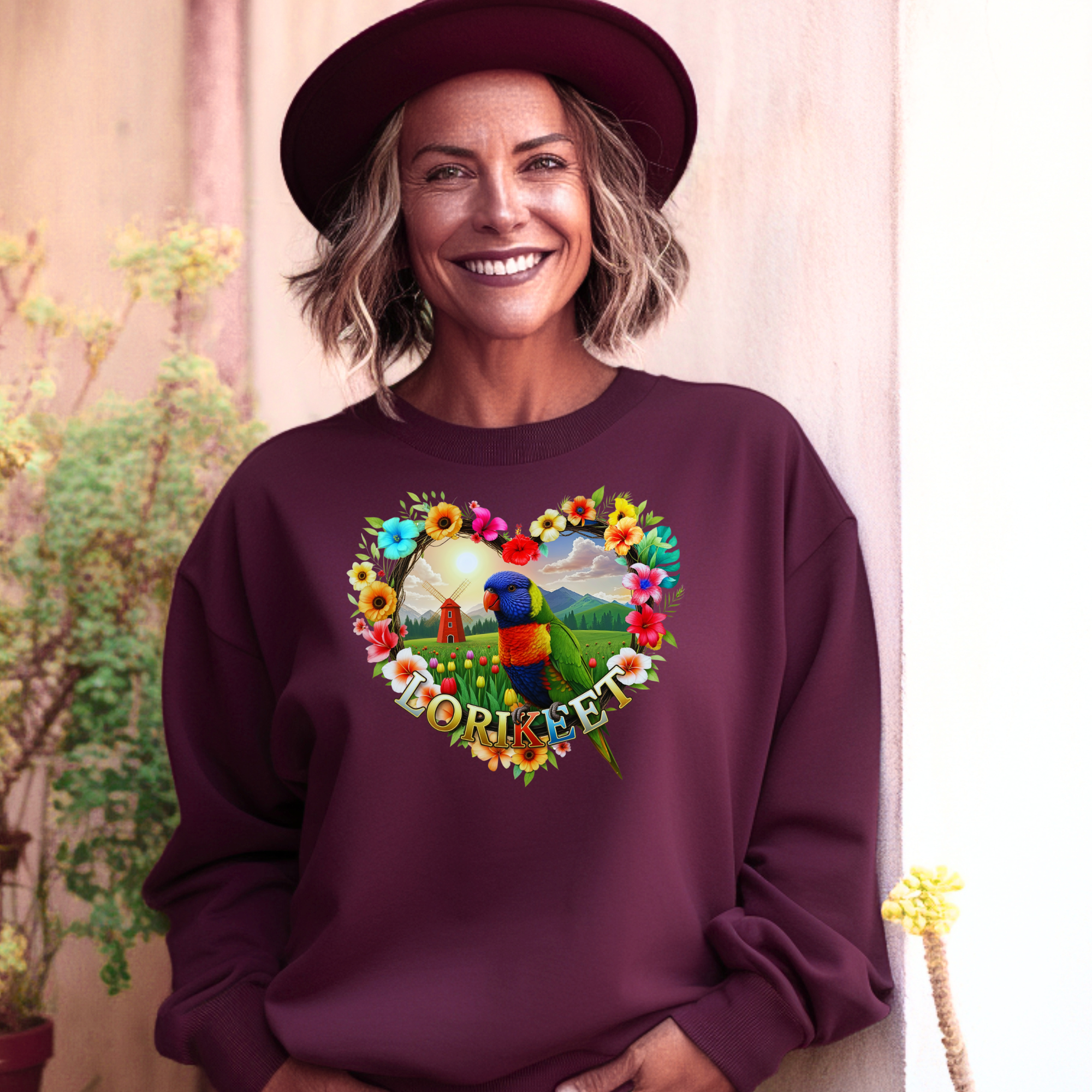 Lorikeet Floral Garden Sweatshirt