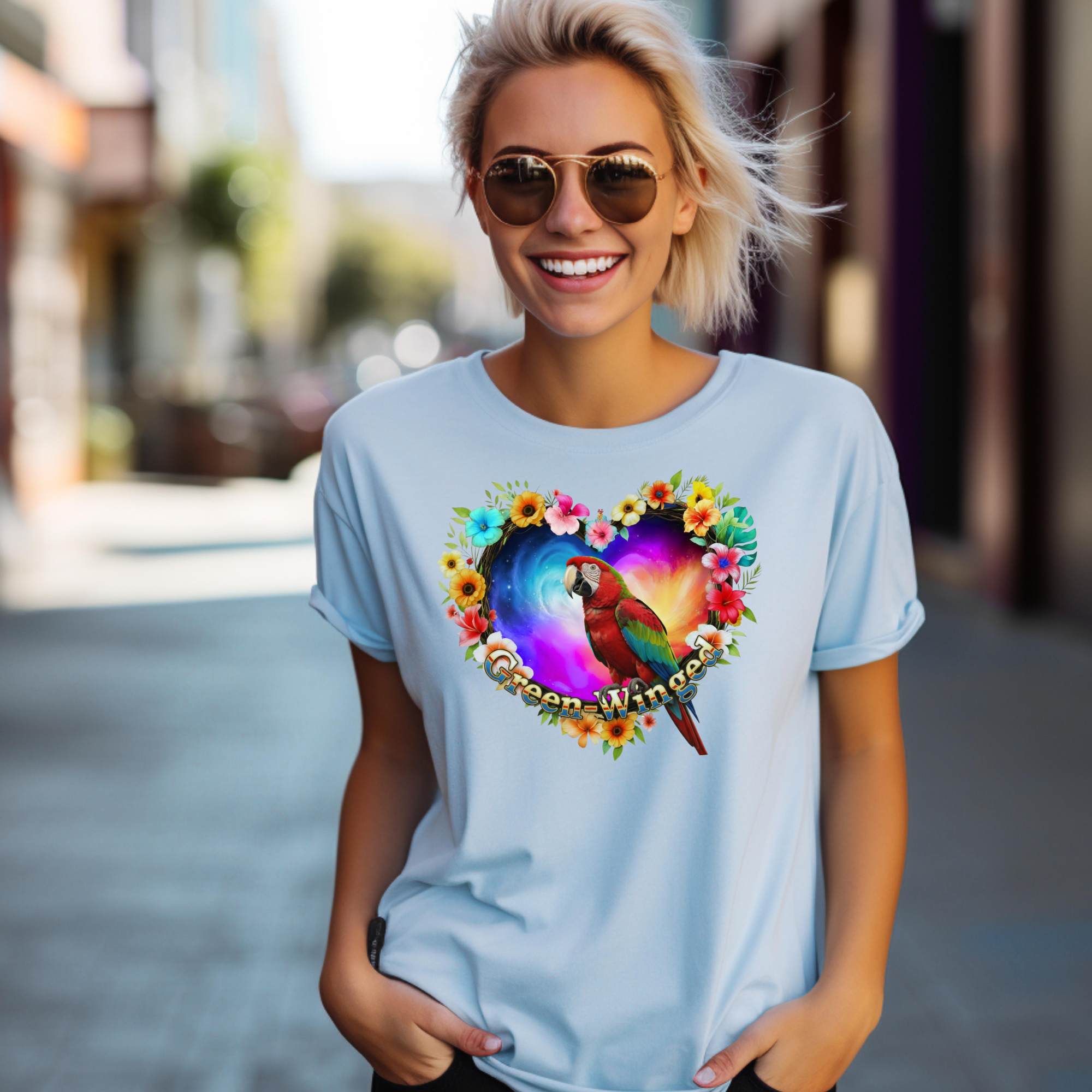 Colorful Green Winged T-Shirt