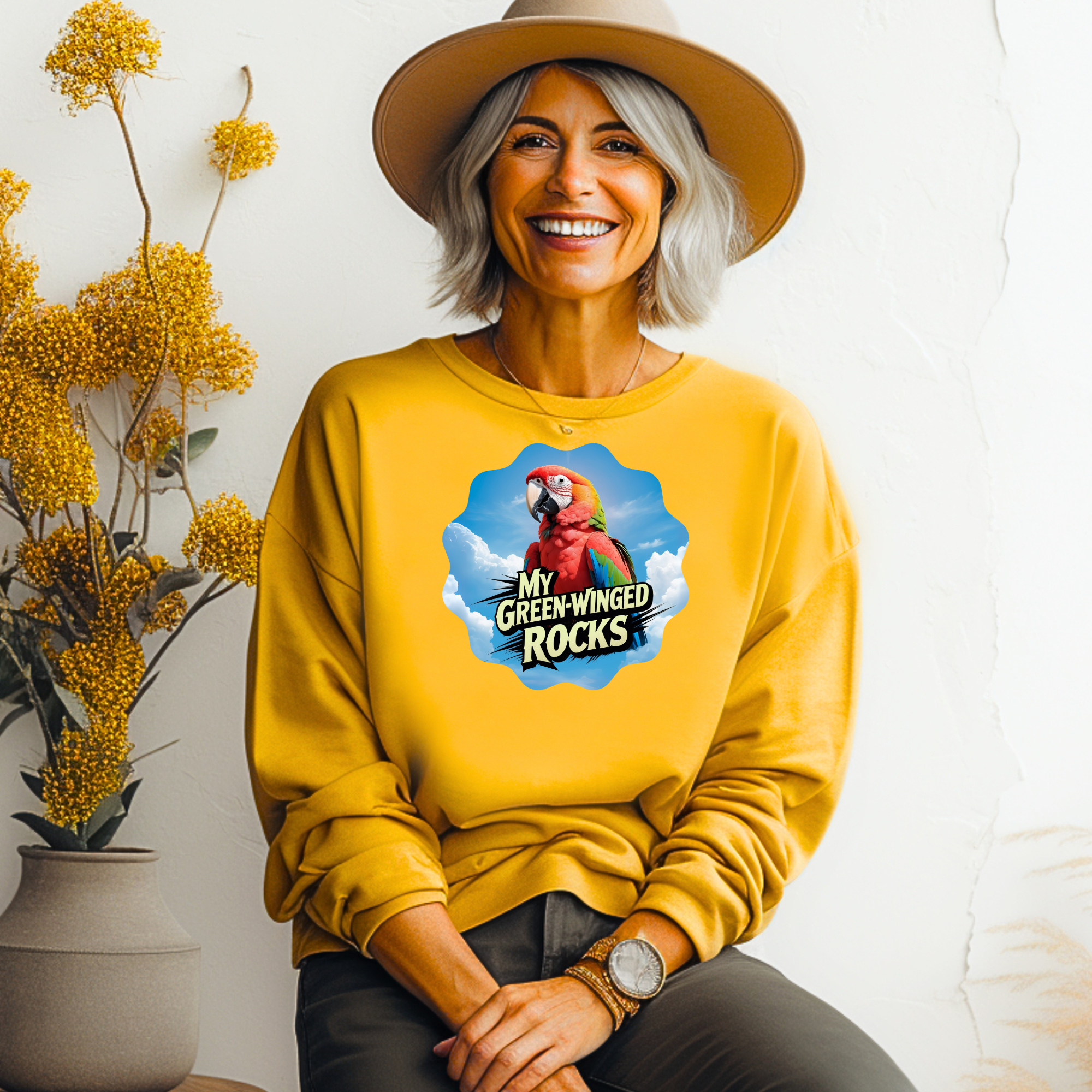 Green Winged Rocks Sweatshirt