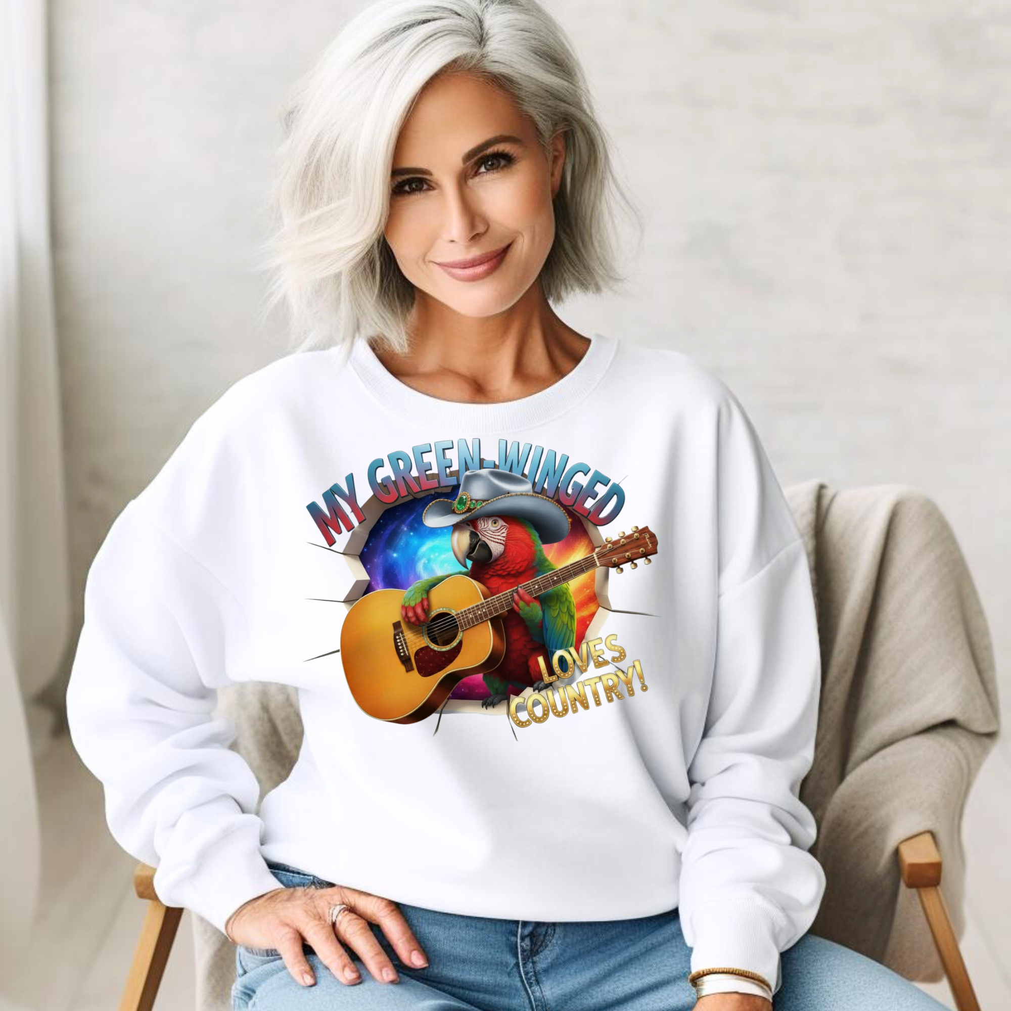 My Green Winged Loves Country Sweatshirt
