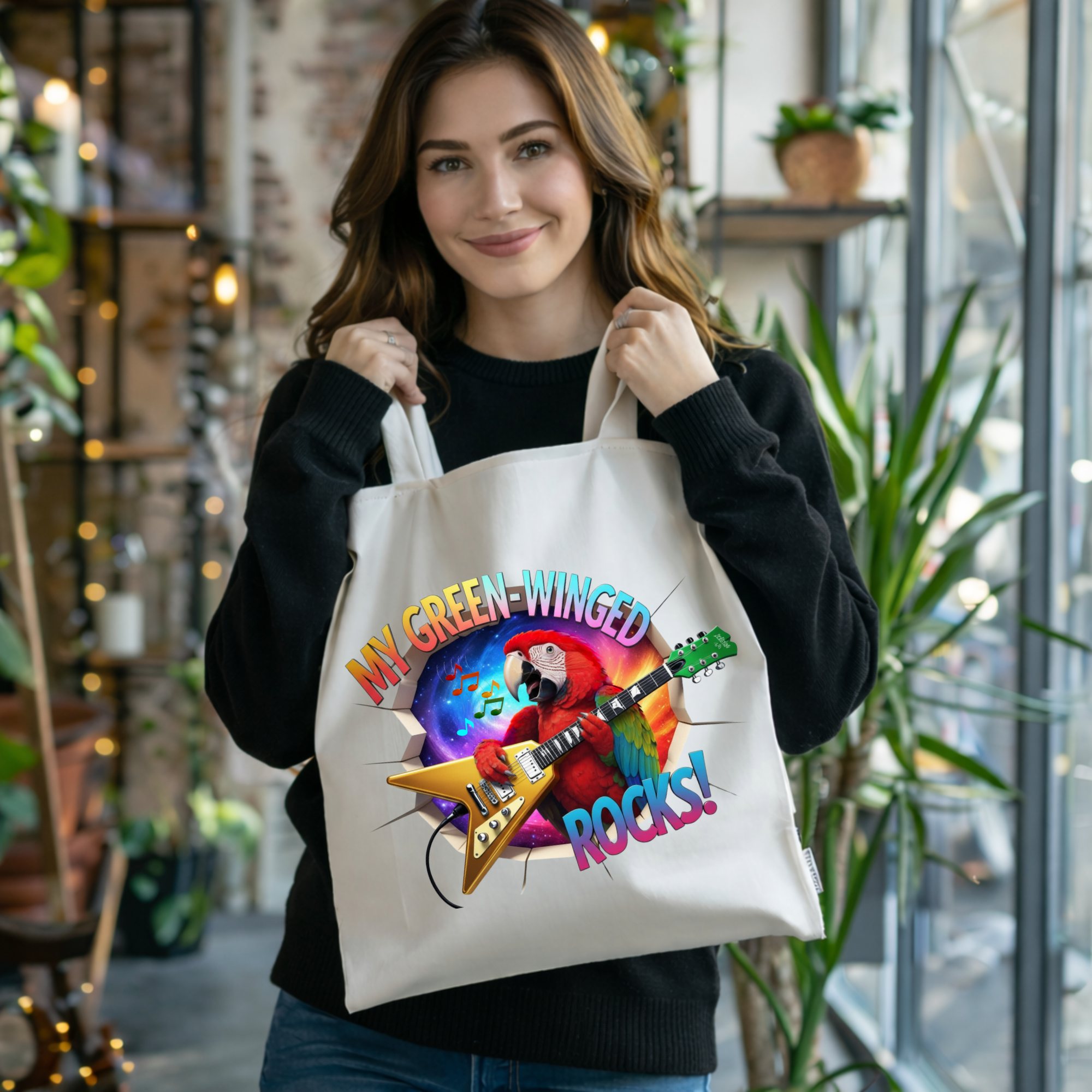 My Green Winged Rocks Tote Bag
