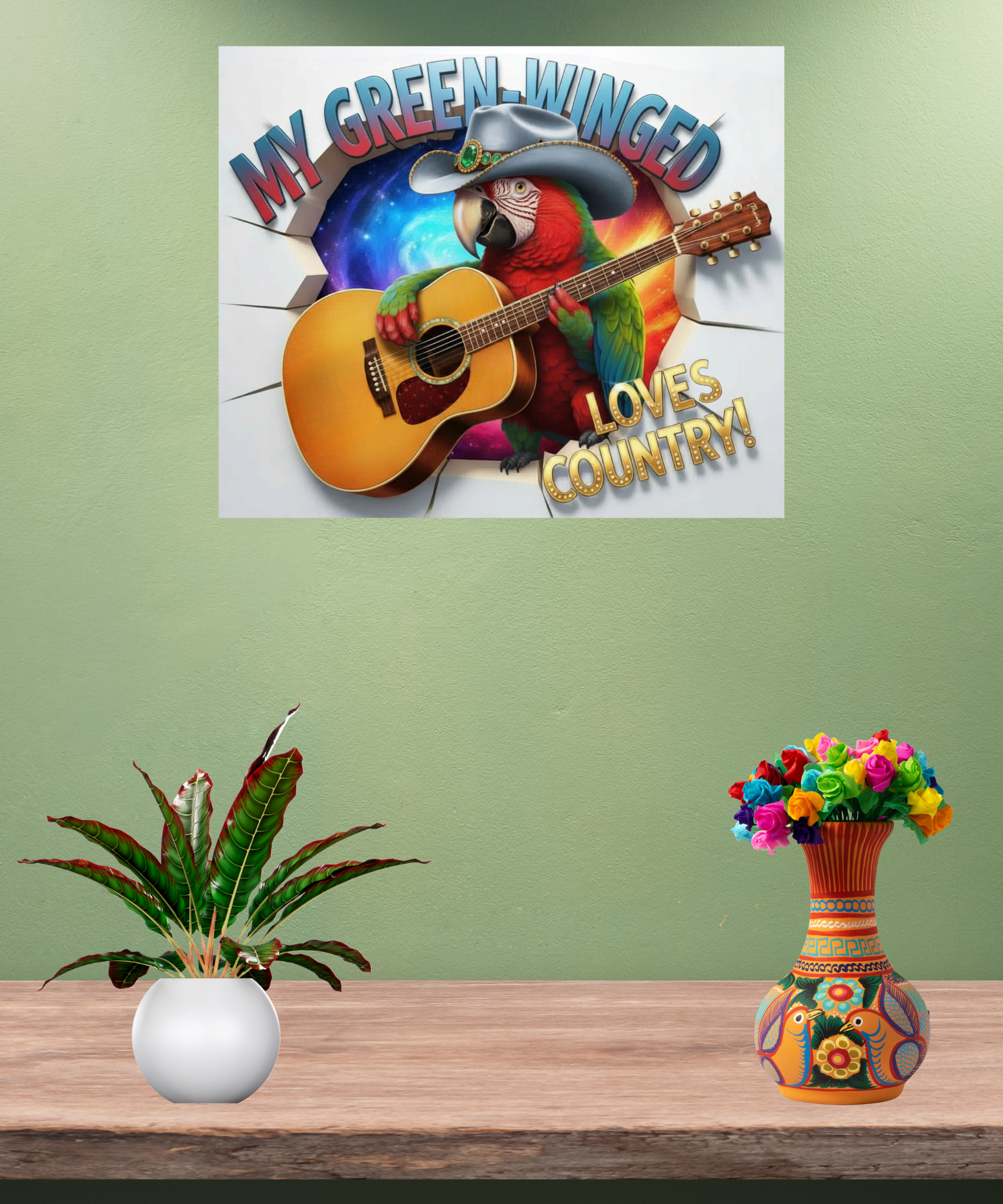 My Green Winged Loves Country Wall-Hanging
