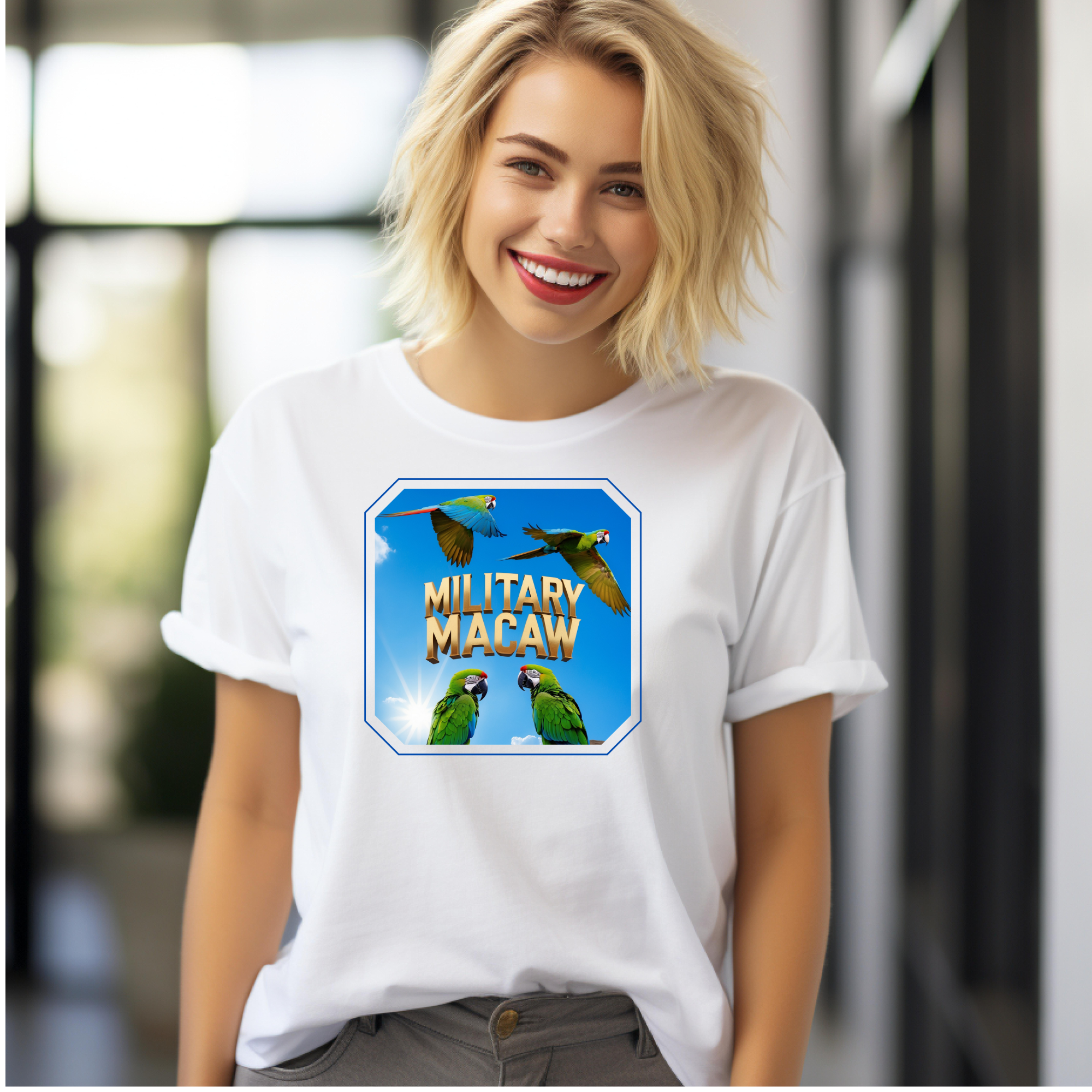 Flying Military Macaw T-Shirt
