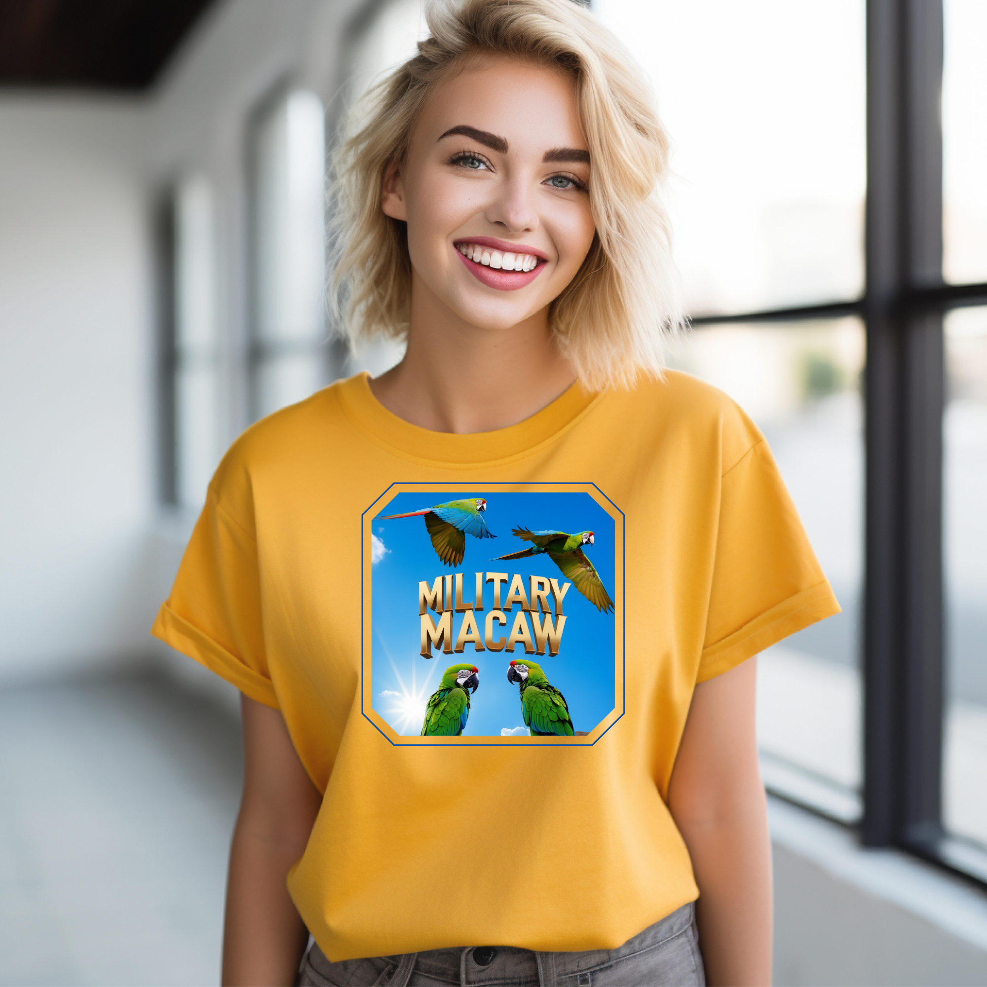 Flying Military Macaw T-Shirt