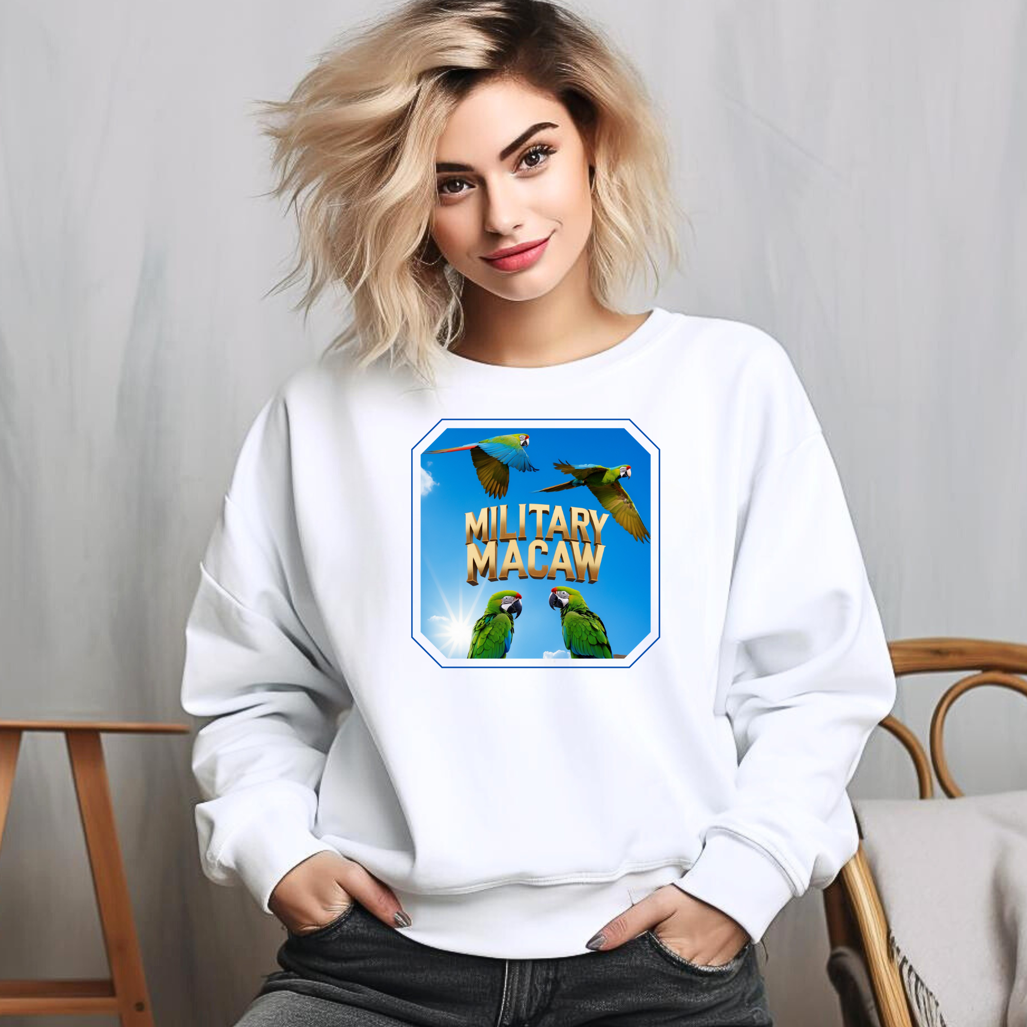Flying Military Macaw Sweatshirt