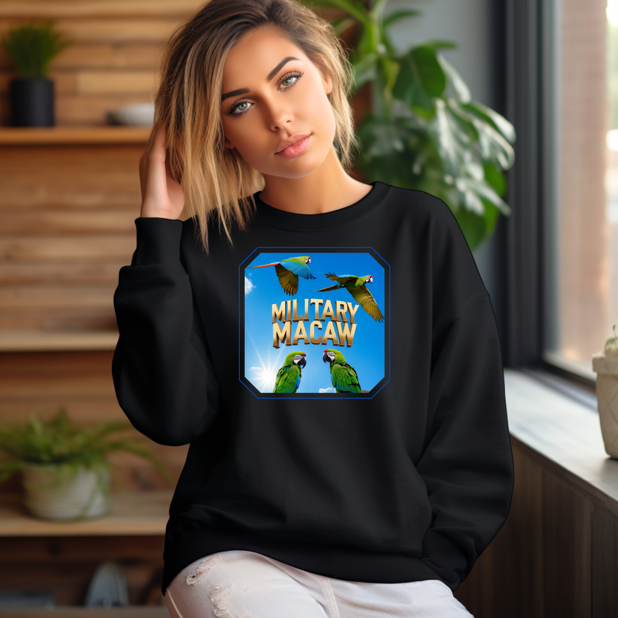 Flying Military Macaw Sweatshirt