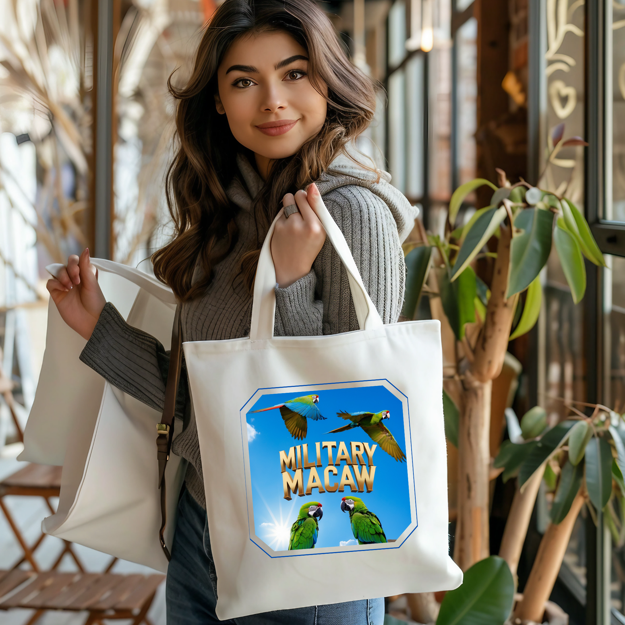 Military Macaw Tote Bag