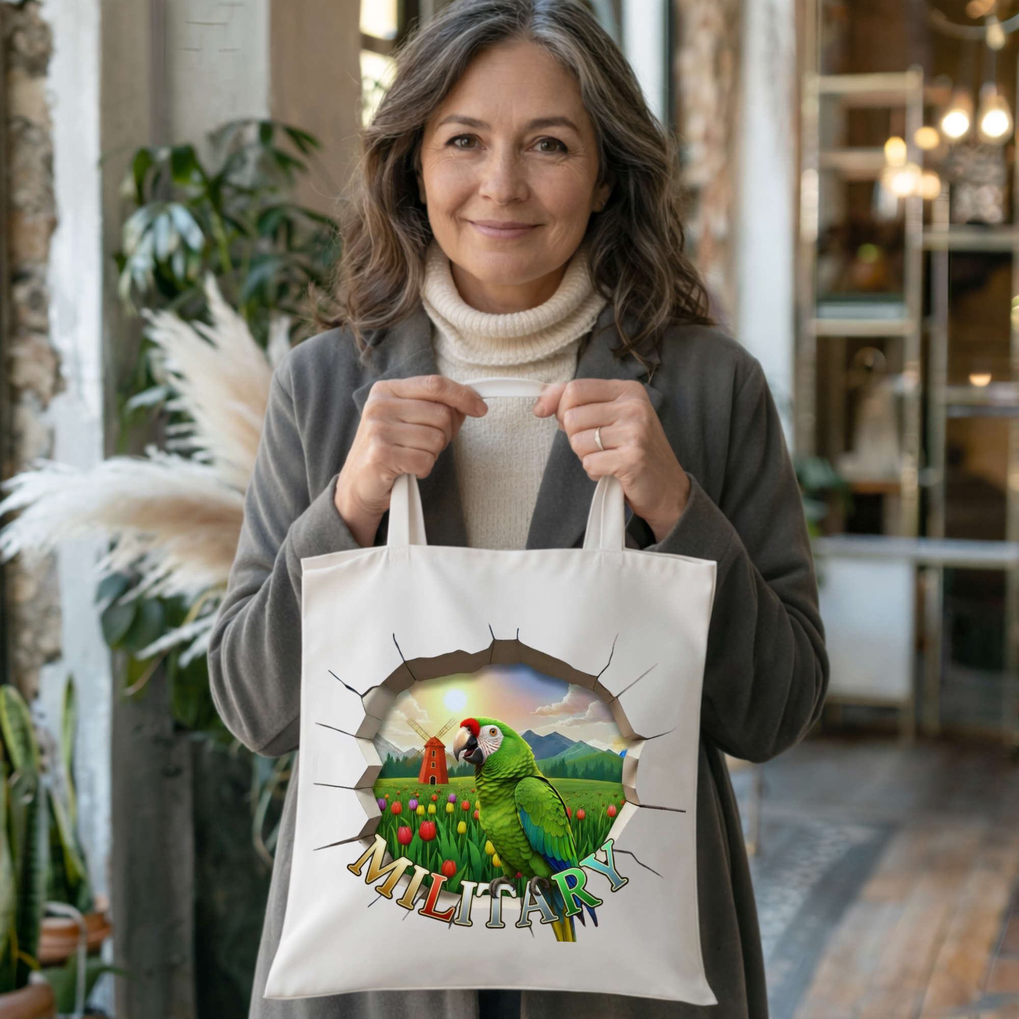 Military Bird Art Tote Bag