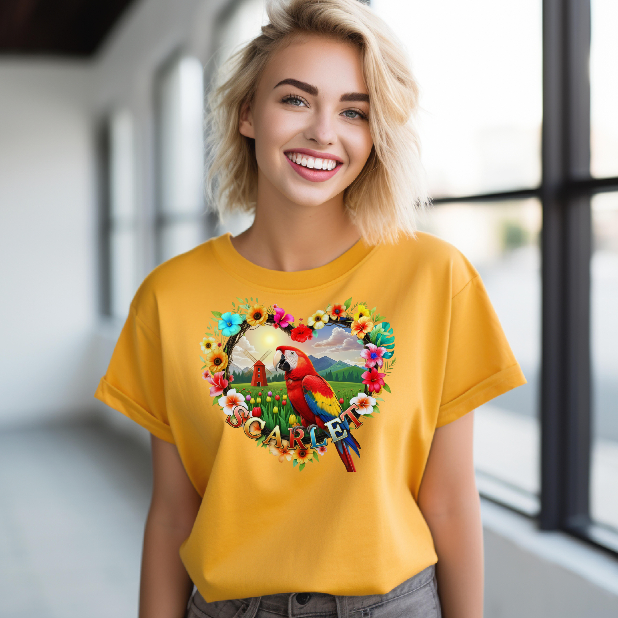 Colorful Scarlet Bird T-Shirt