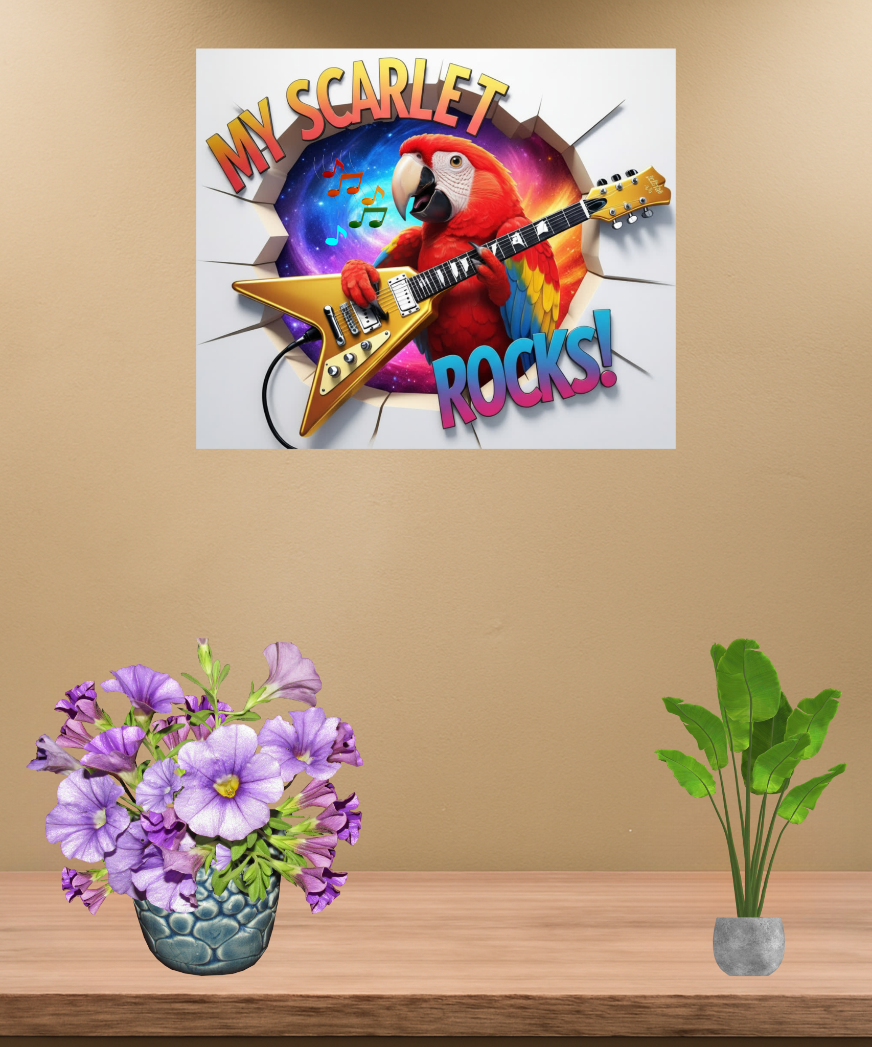 Scarlet Macaw Breakthrough Wall-Hanging