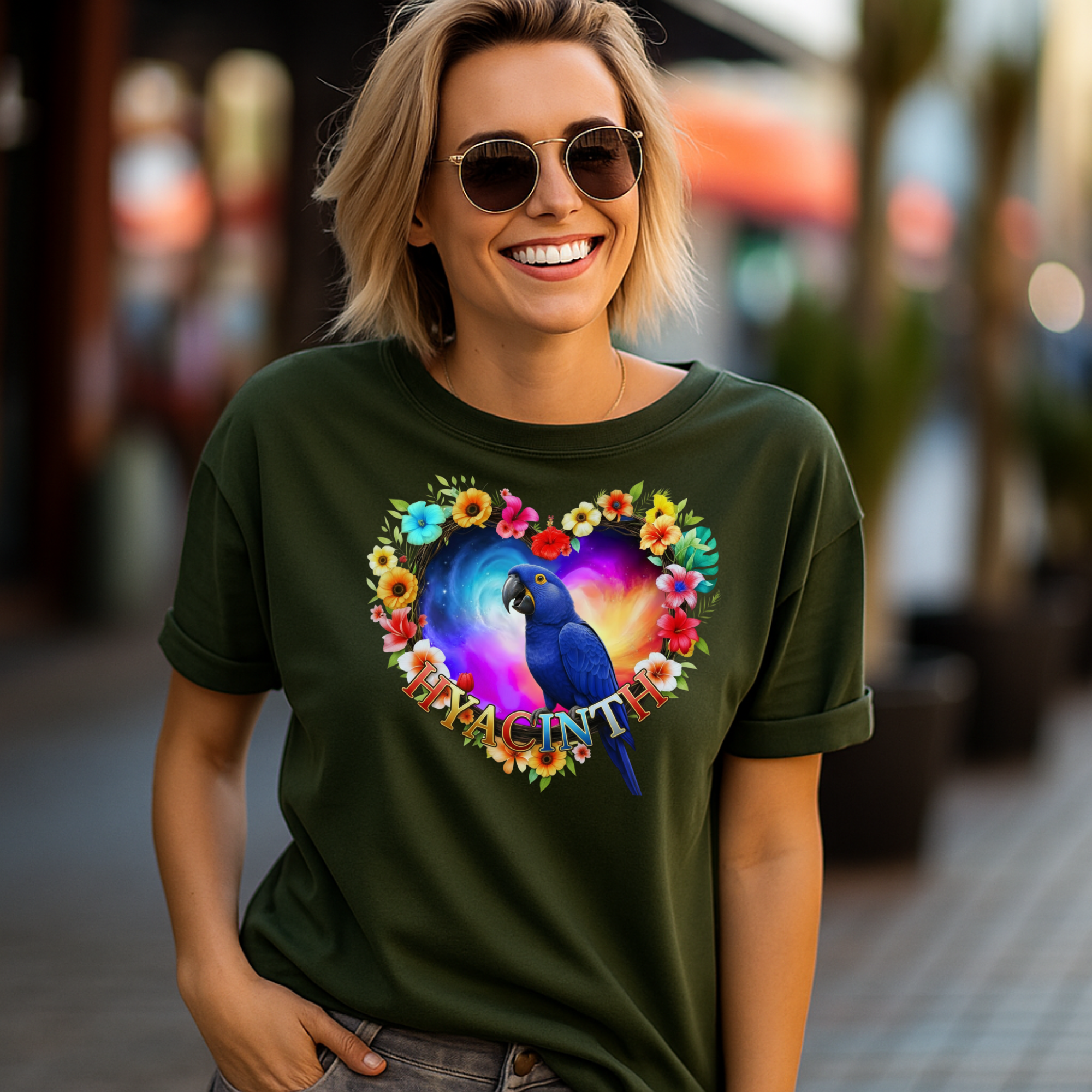 Blue Hyacinth Bird T-Shirt