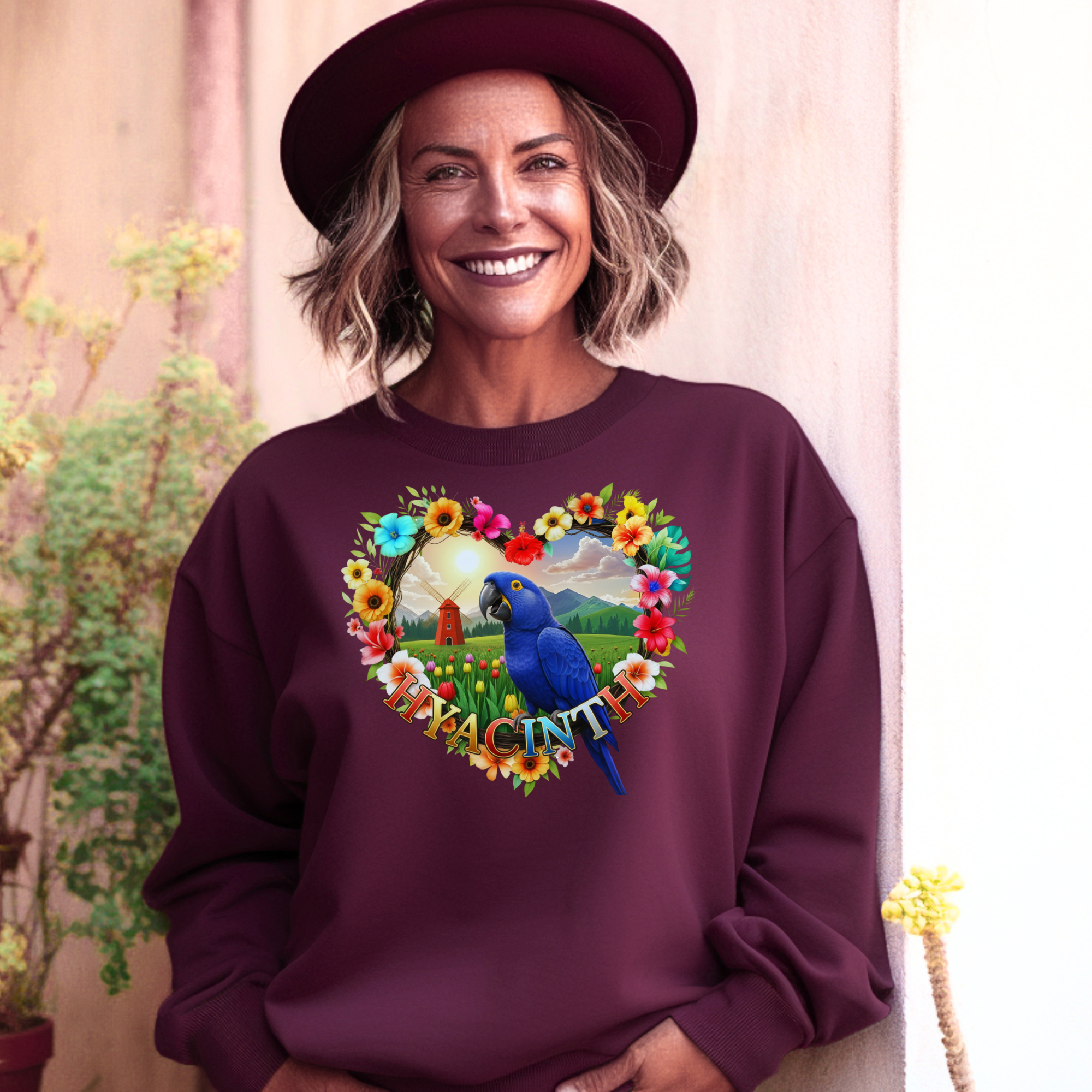 Hyacinth Parrot Garden Sweatshirt