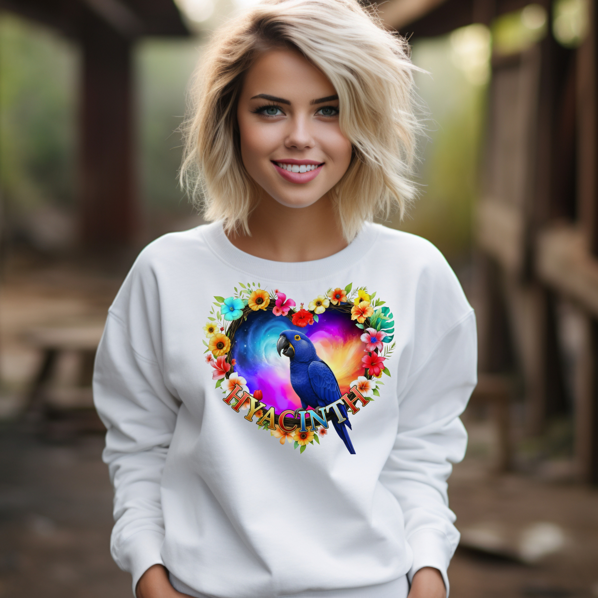 Blue Hyacinth Bird Sweatshirt