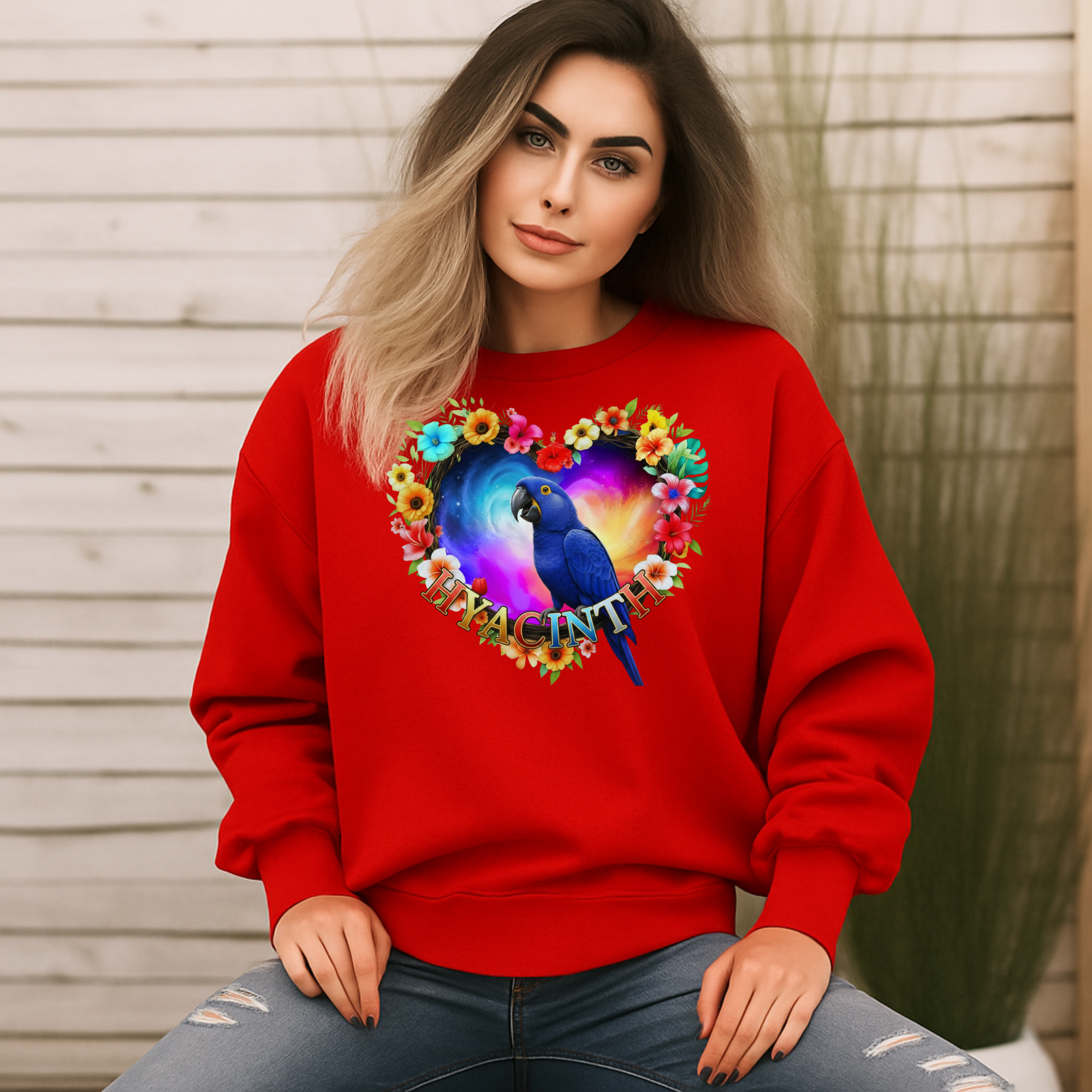 Blue Hyacinth Bird Sweatshirt
