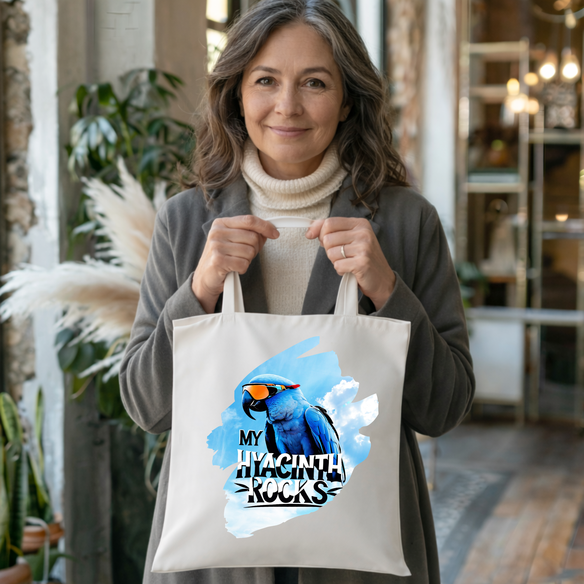 Blue Hyacinth Rocks Tote Bag