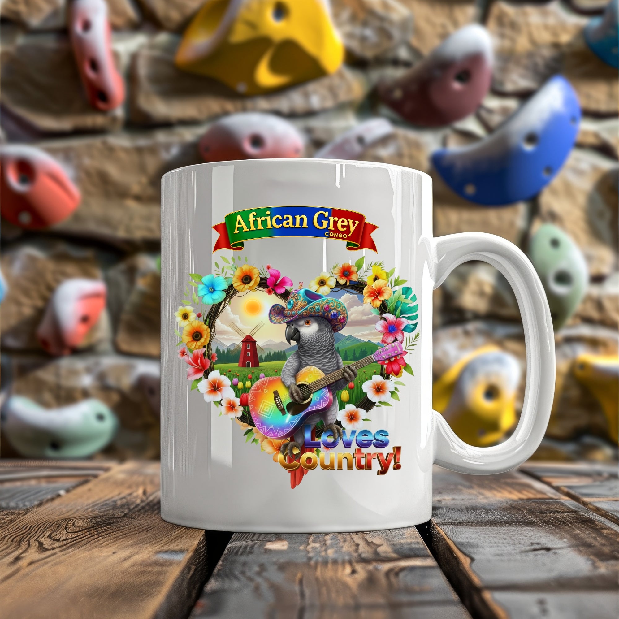 African Grey Congo Country Love Mug