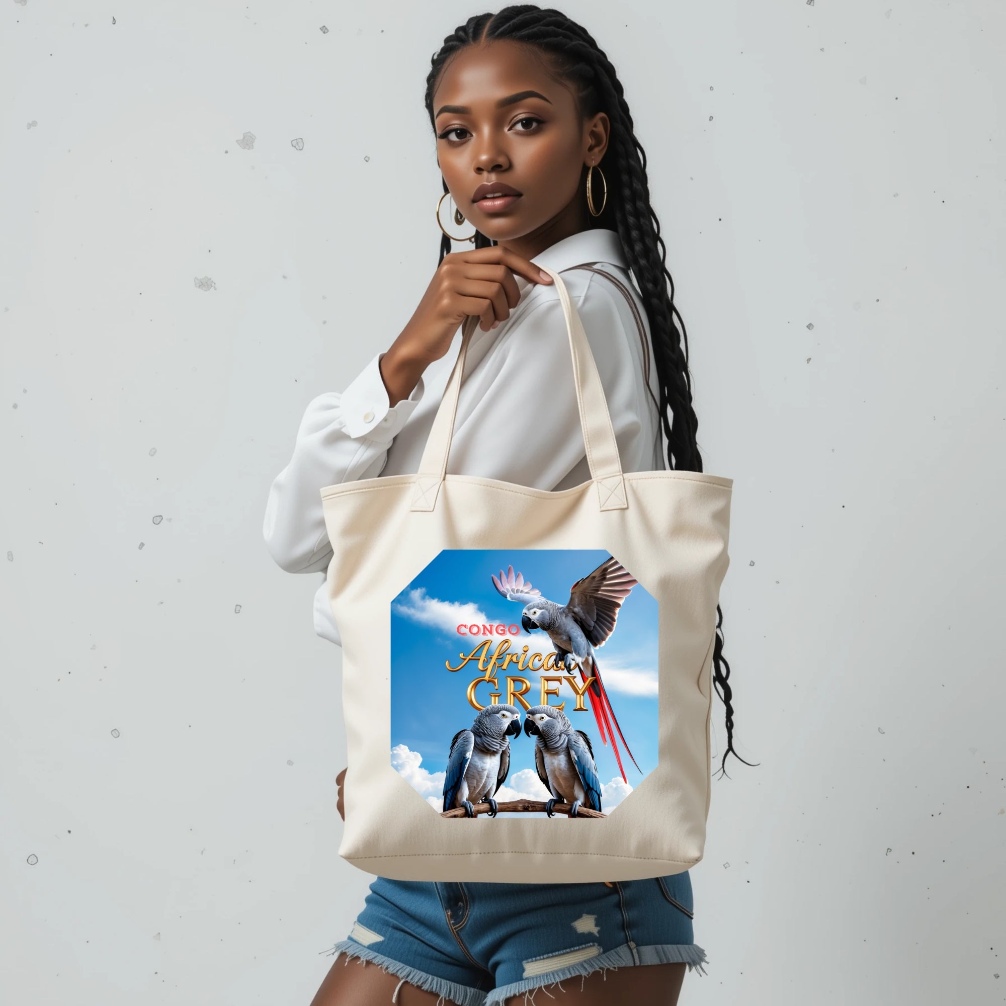 African Grey Congo Tote Bag