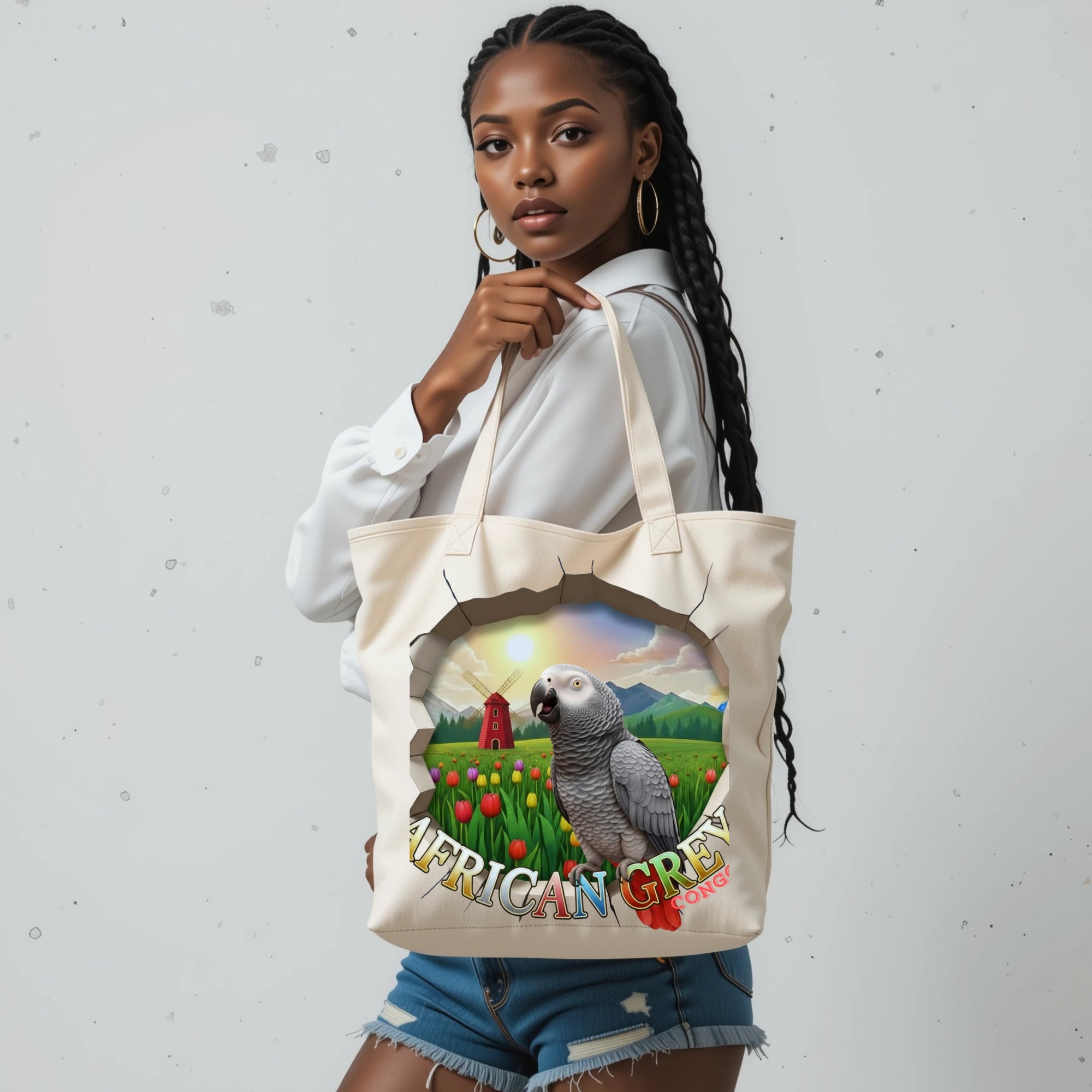 African Grey Congo Tote Bag