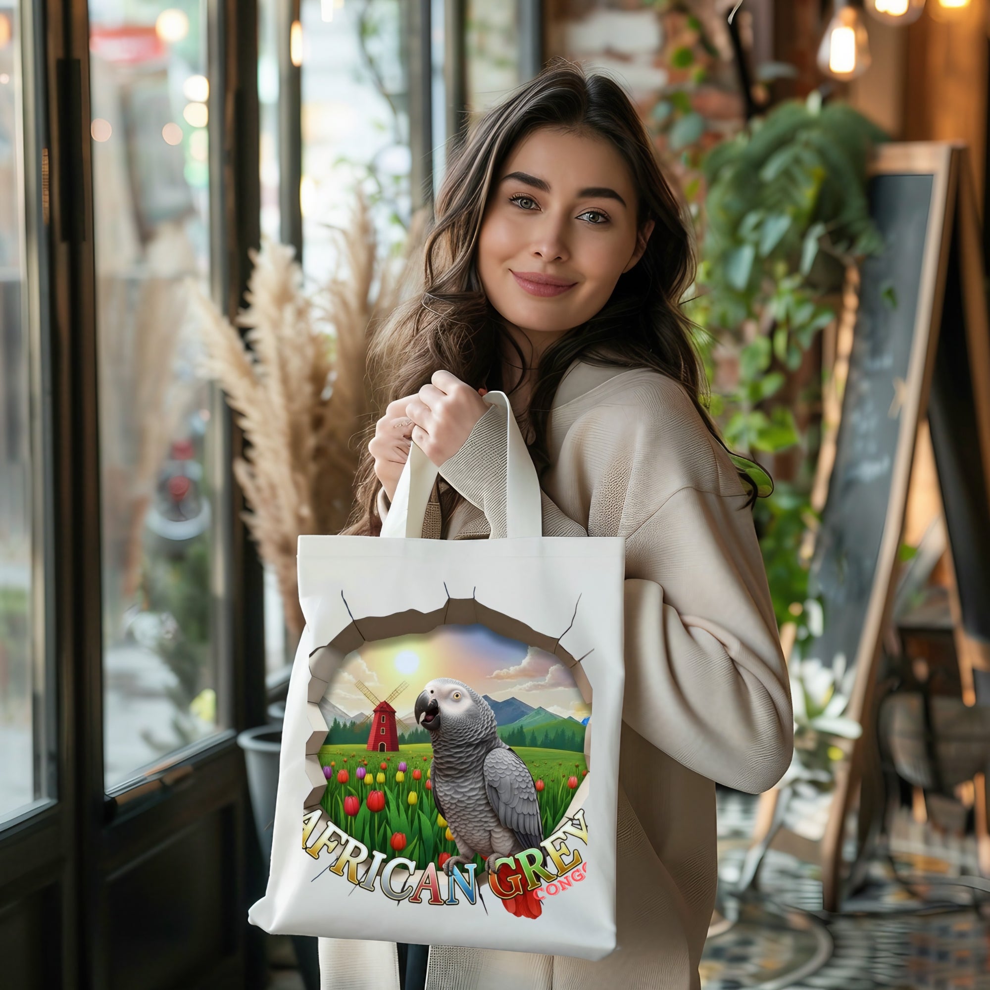 African Grey Congo Tote Bag