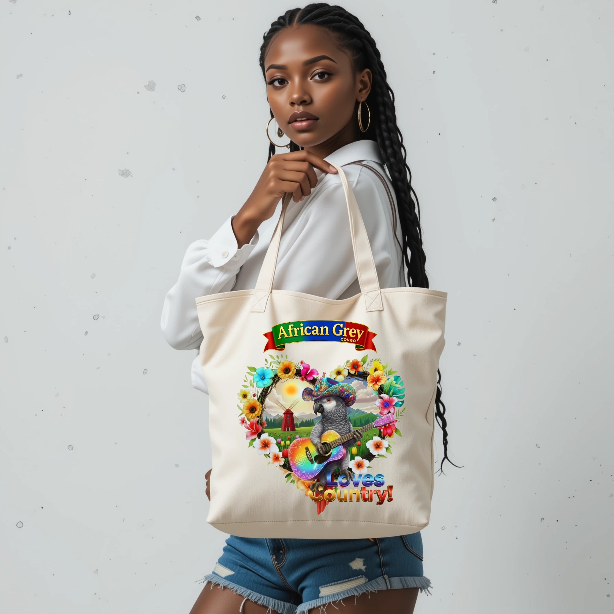 African Grey Congo Country Love Tote Bag