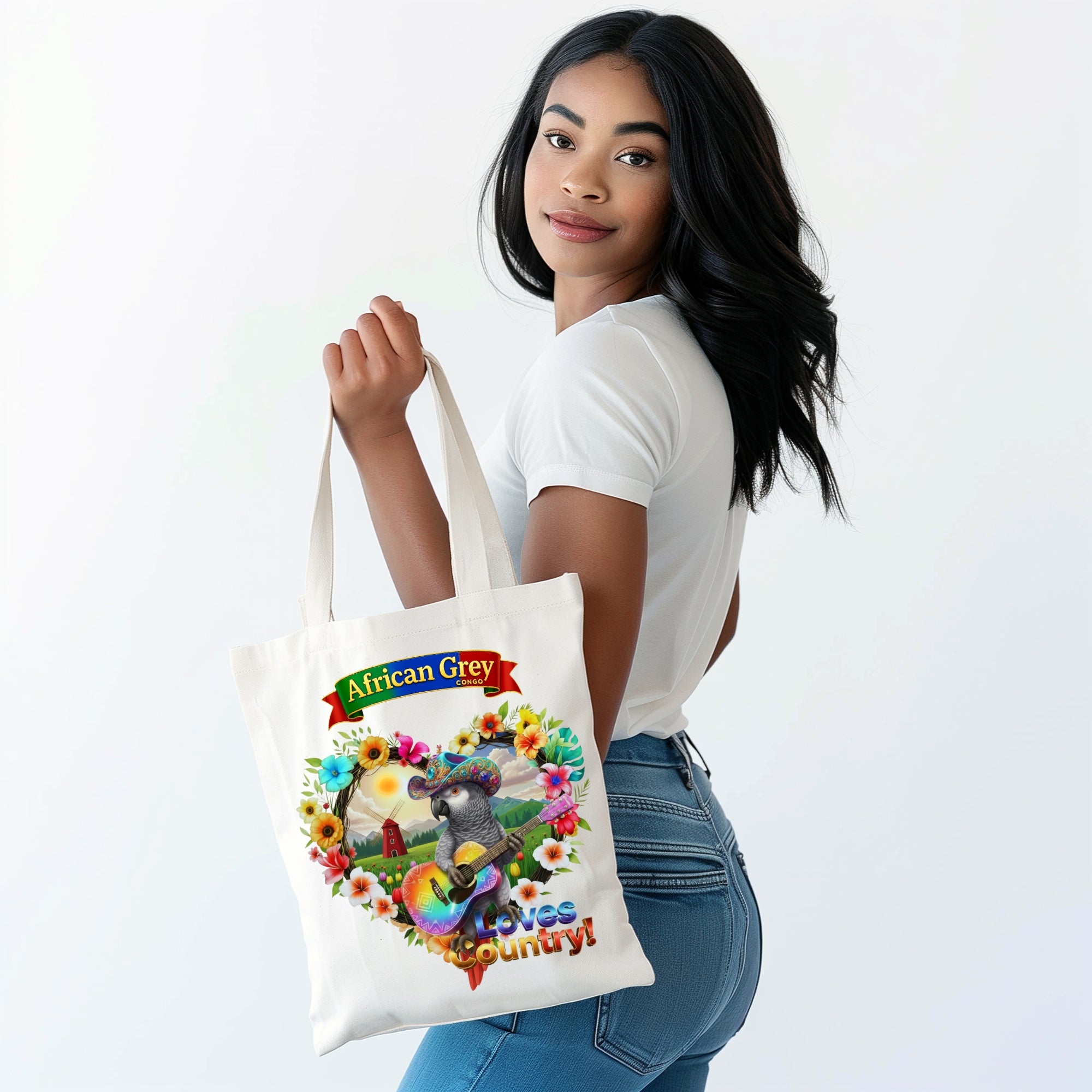 African Grey Congo Country Love Tote Bag