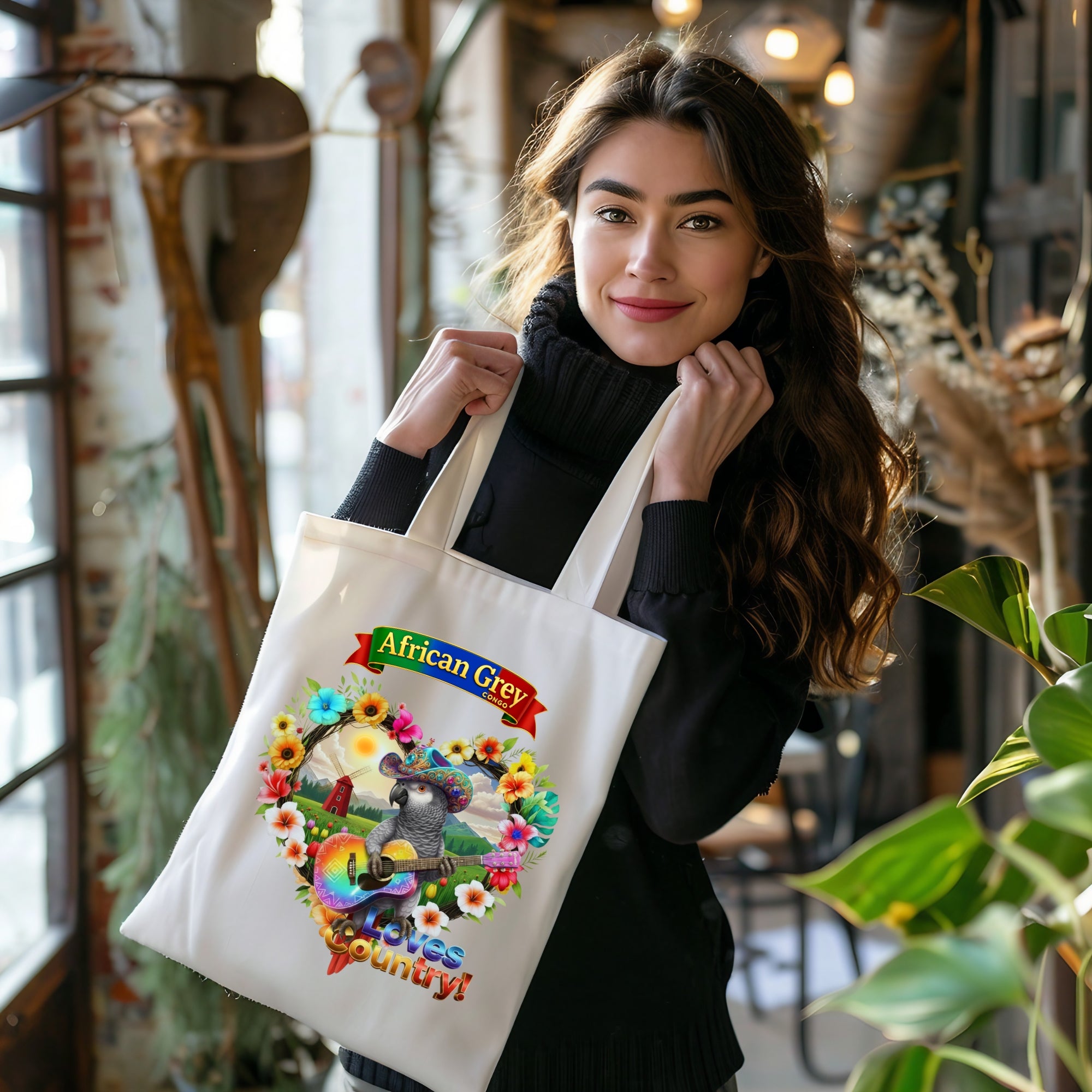 African Grey Congo Country Love Tote Bag