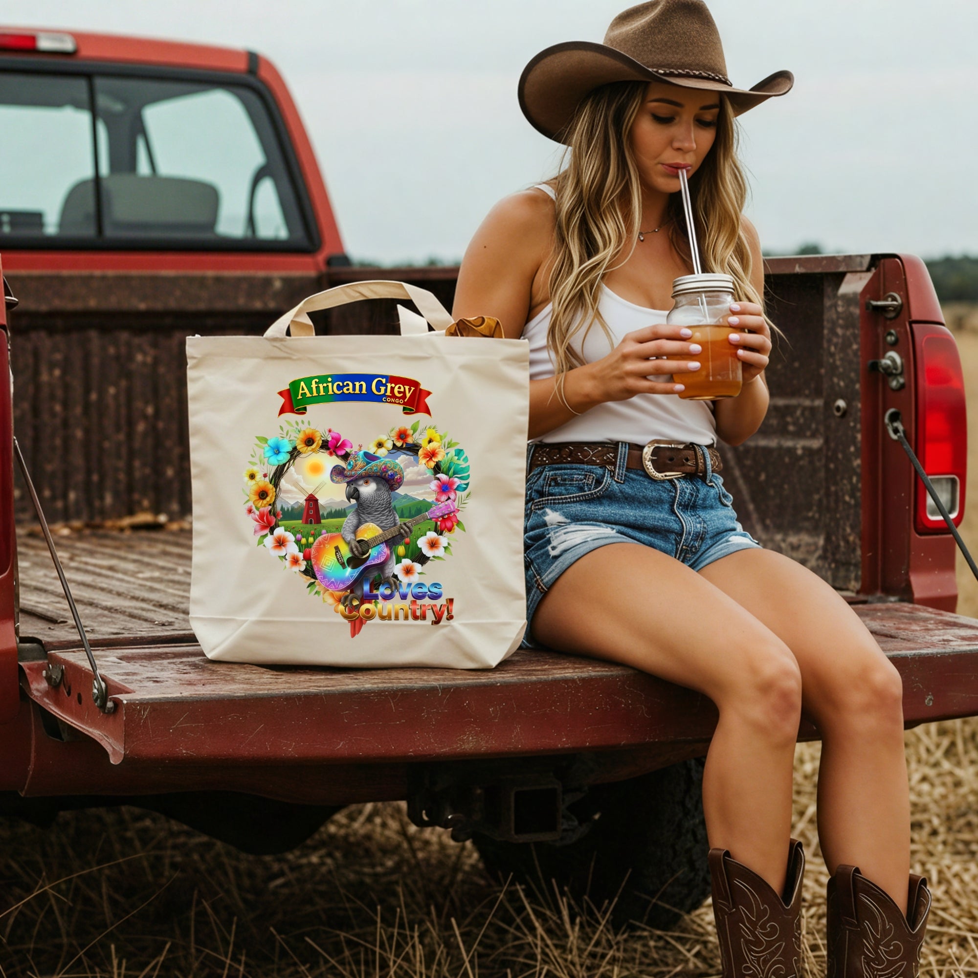 African Grey Congo Country Love Tote Bag