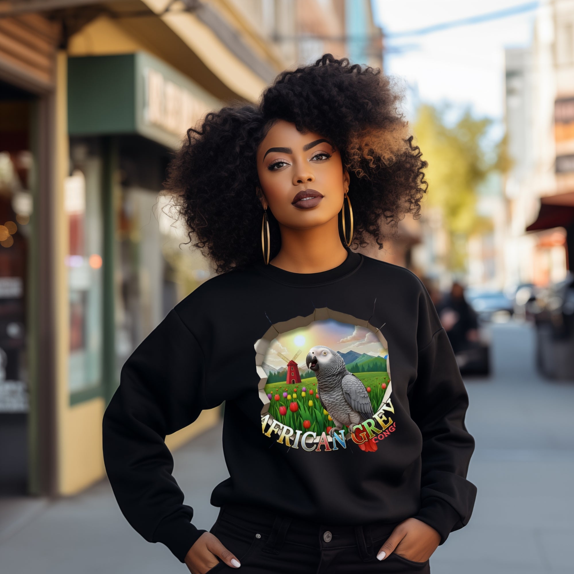 African Grey Congo Sweatshirt