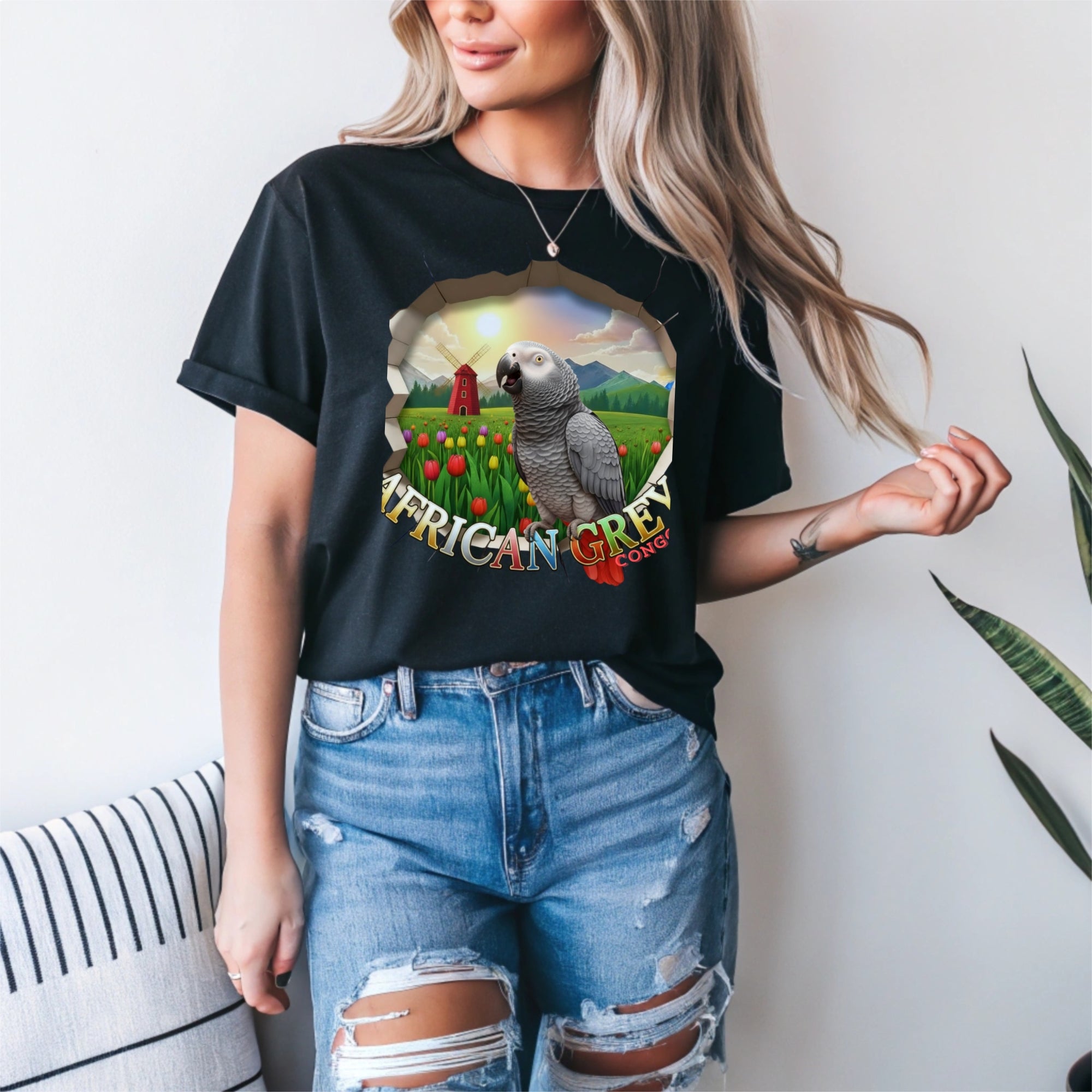 African Grey Congo Meadow T-Shirt
