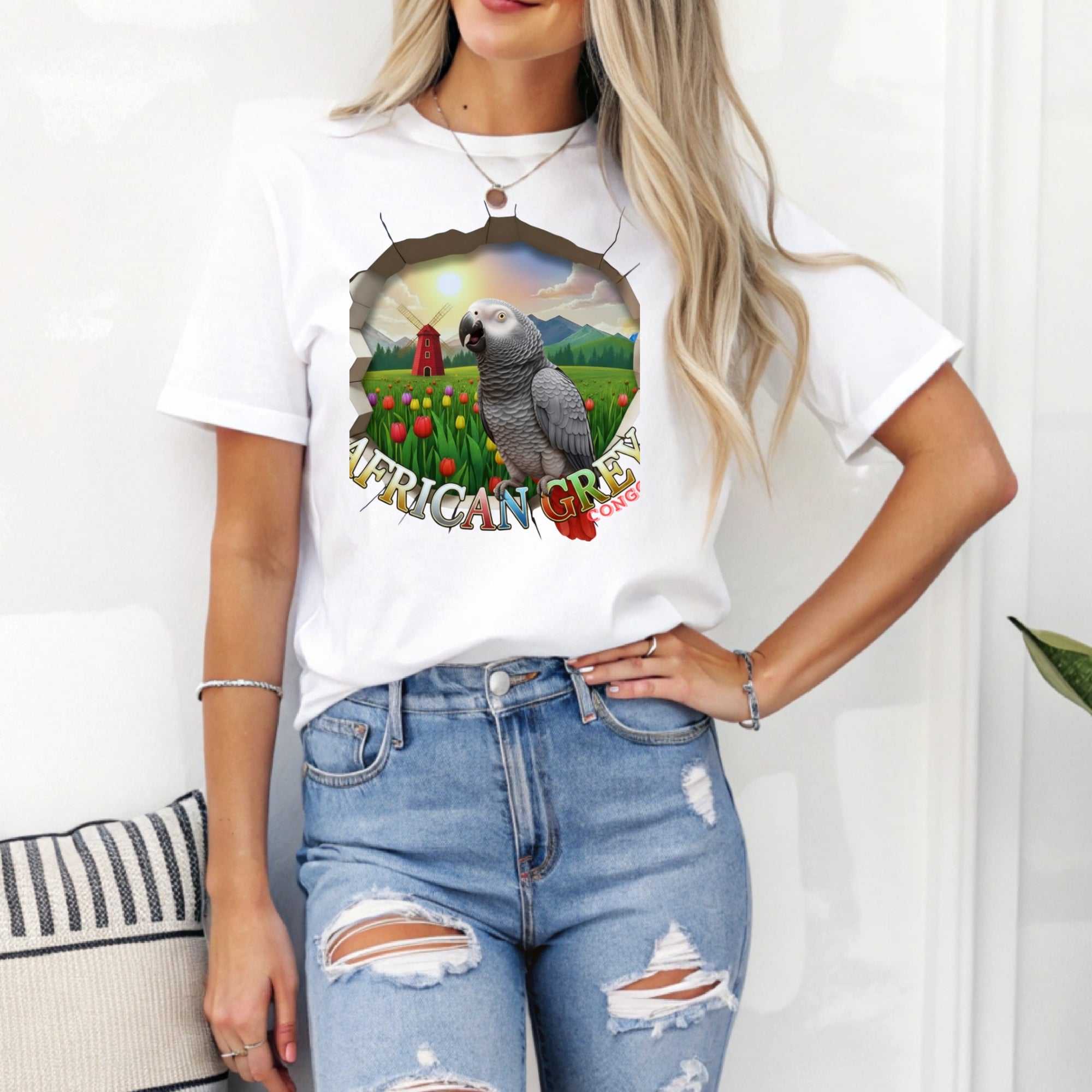 African Grey Congo Meadow T-Shirt