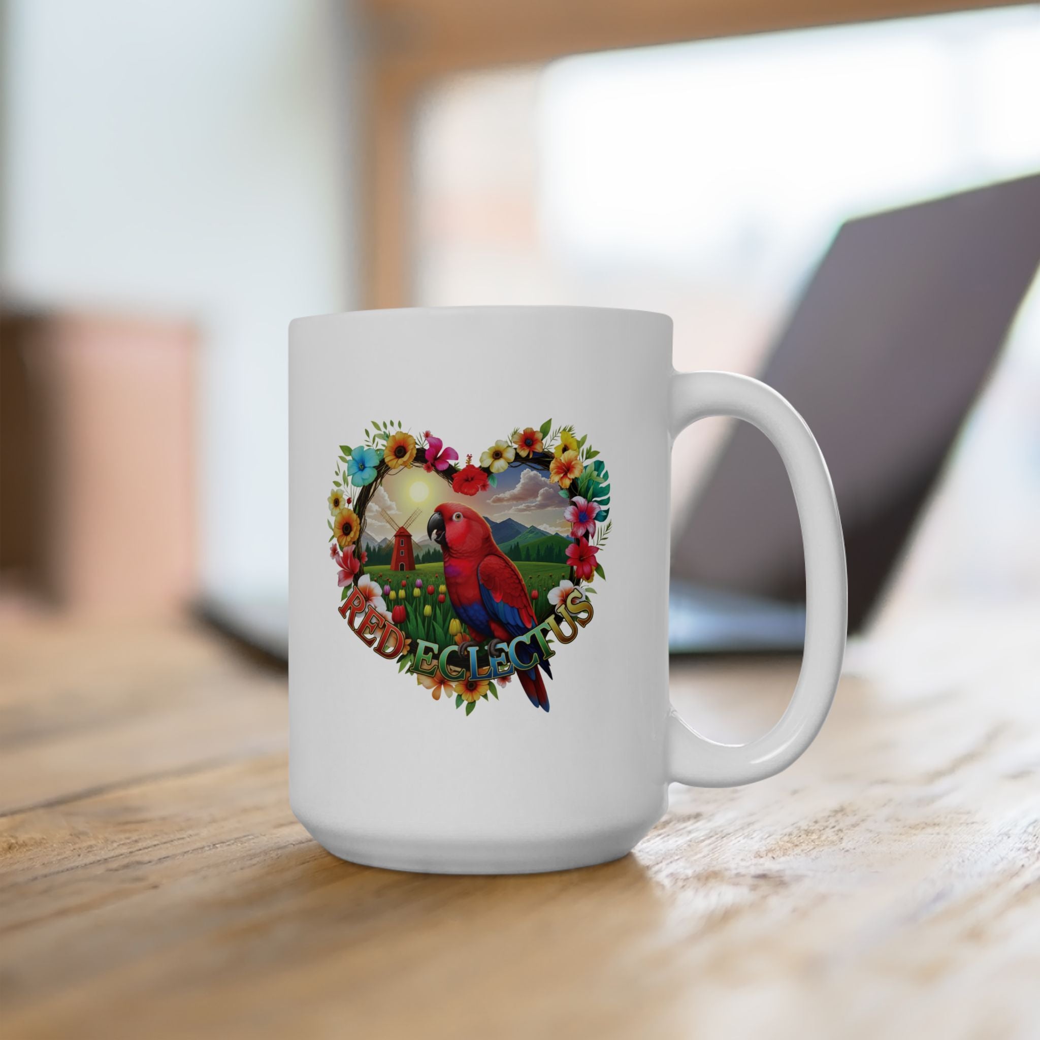 Red Eclectus Colorful Exotic Mug