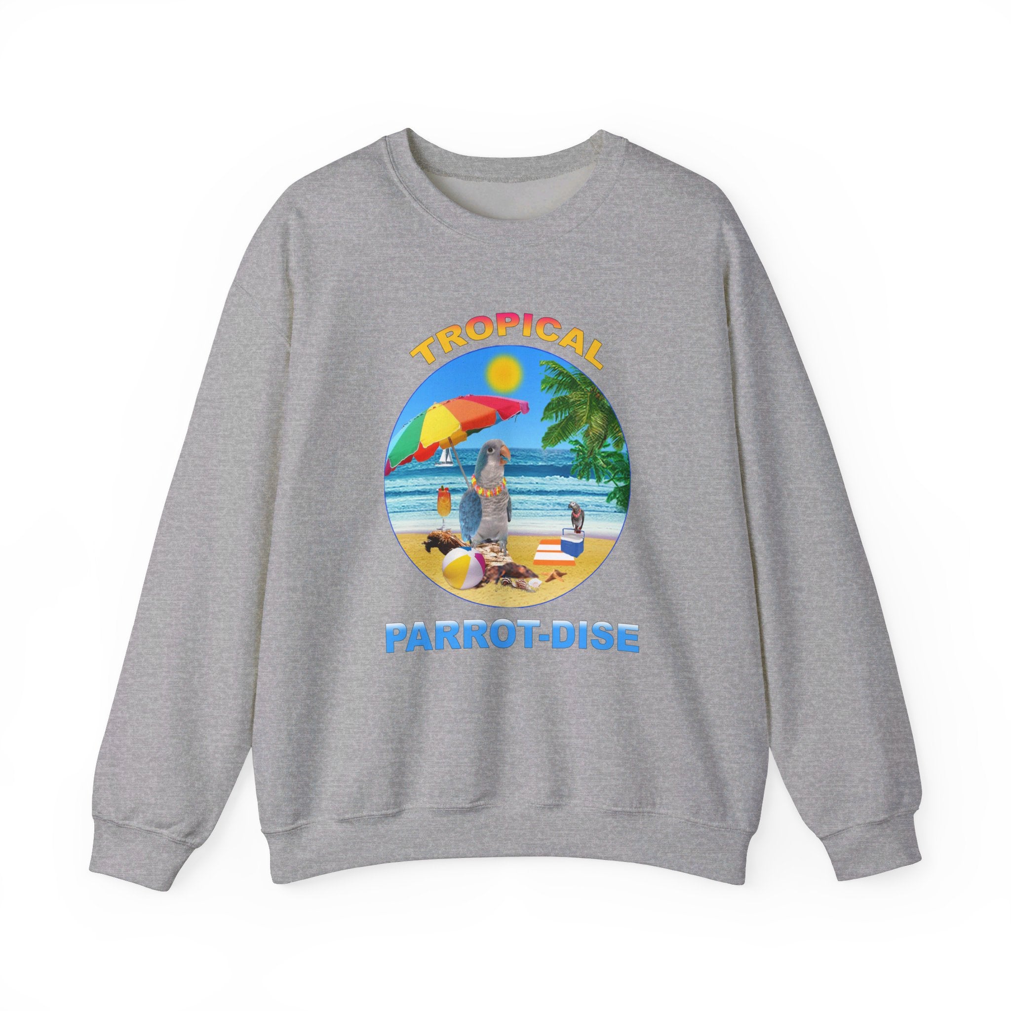 Tropical Parrot-Dise Blue Quaker Sweatshirt