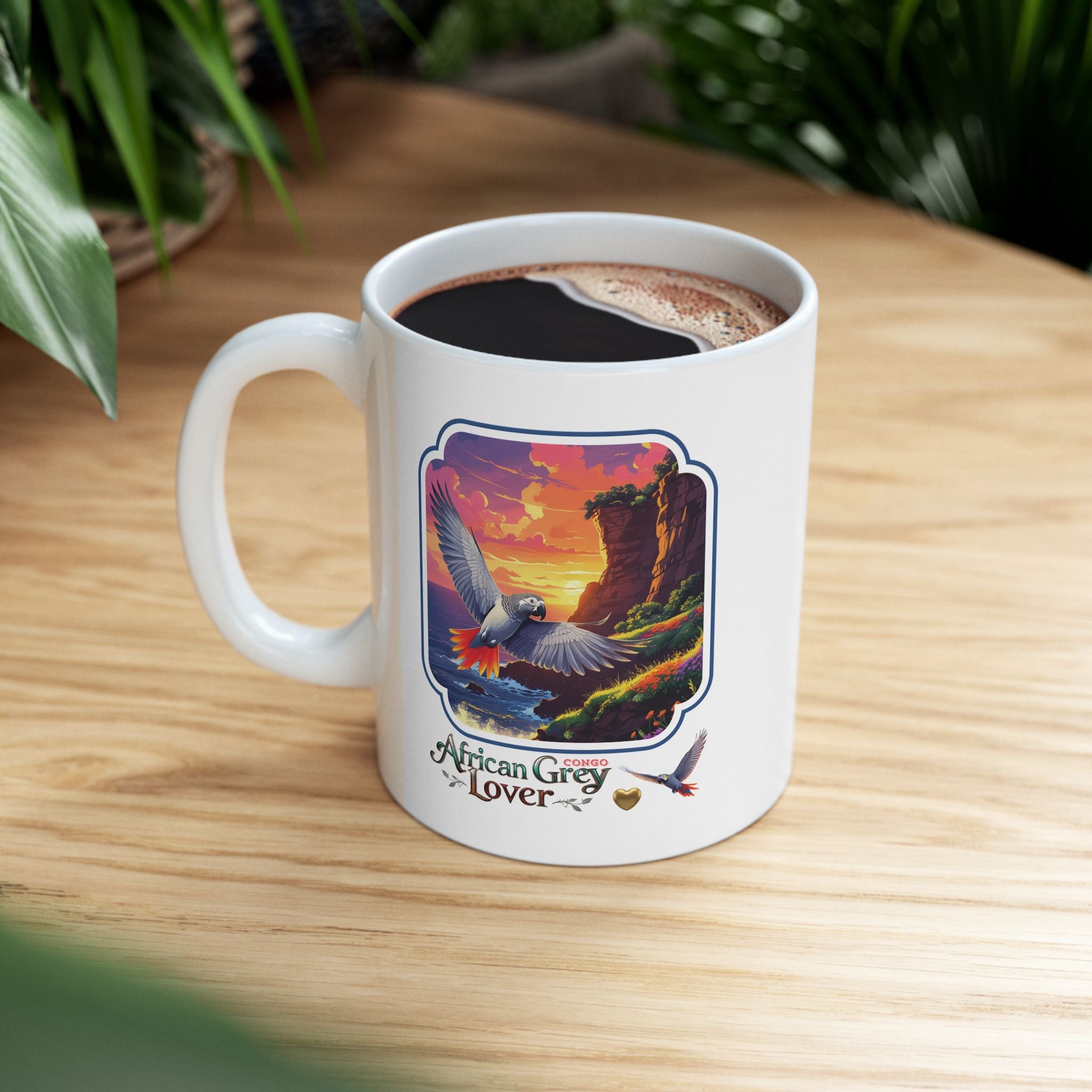 African Grey Congo Ceramic Mug
