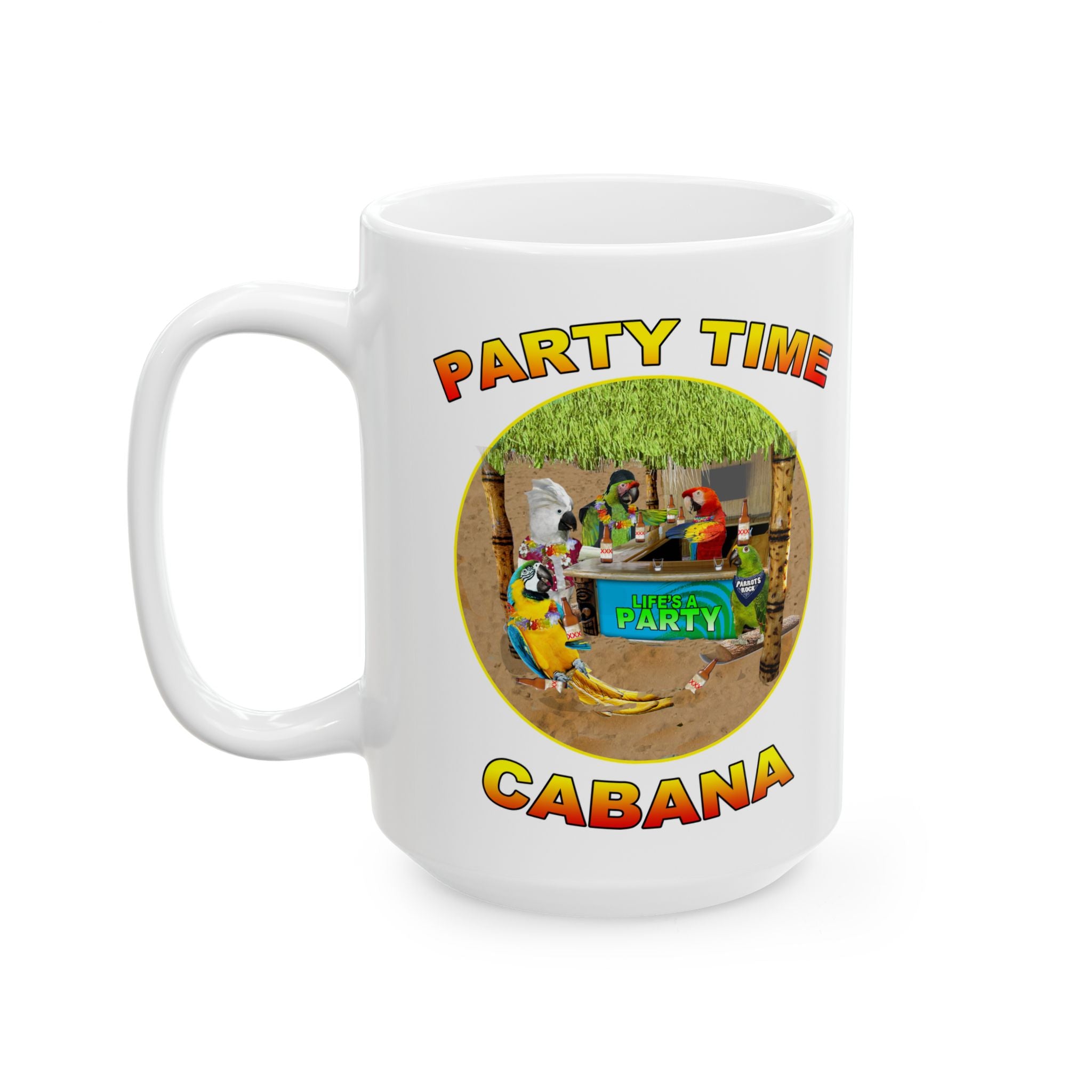 Party Time Life's A Cabana Cockatiel Mug
