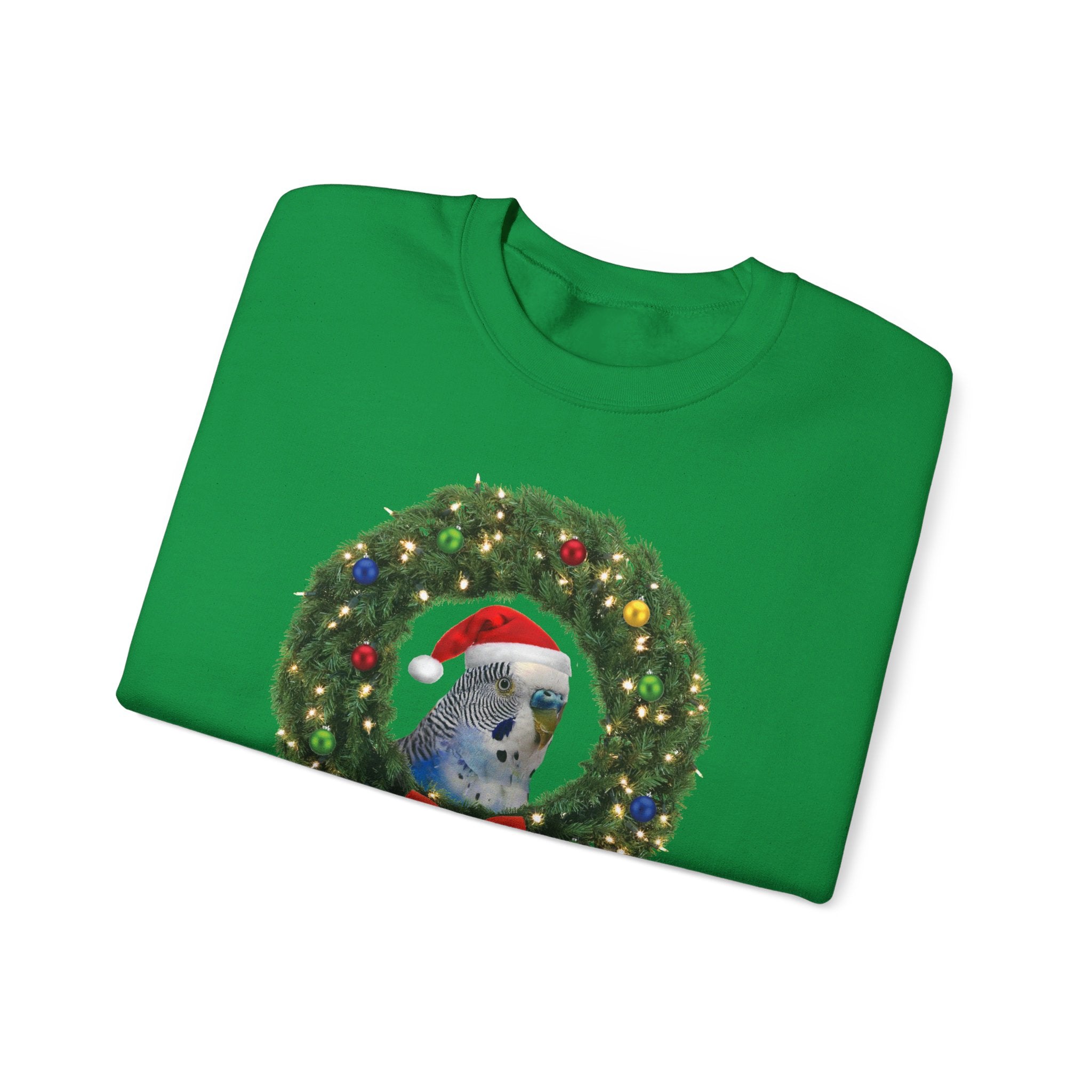 Happy Christmas Holidays Blue Budgie Sweatshirt