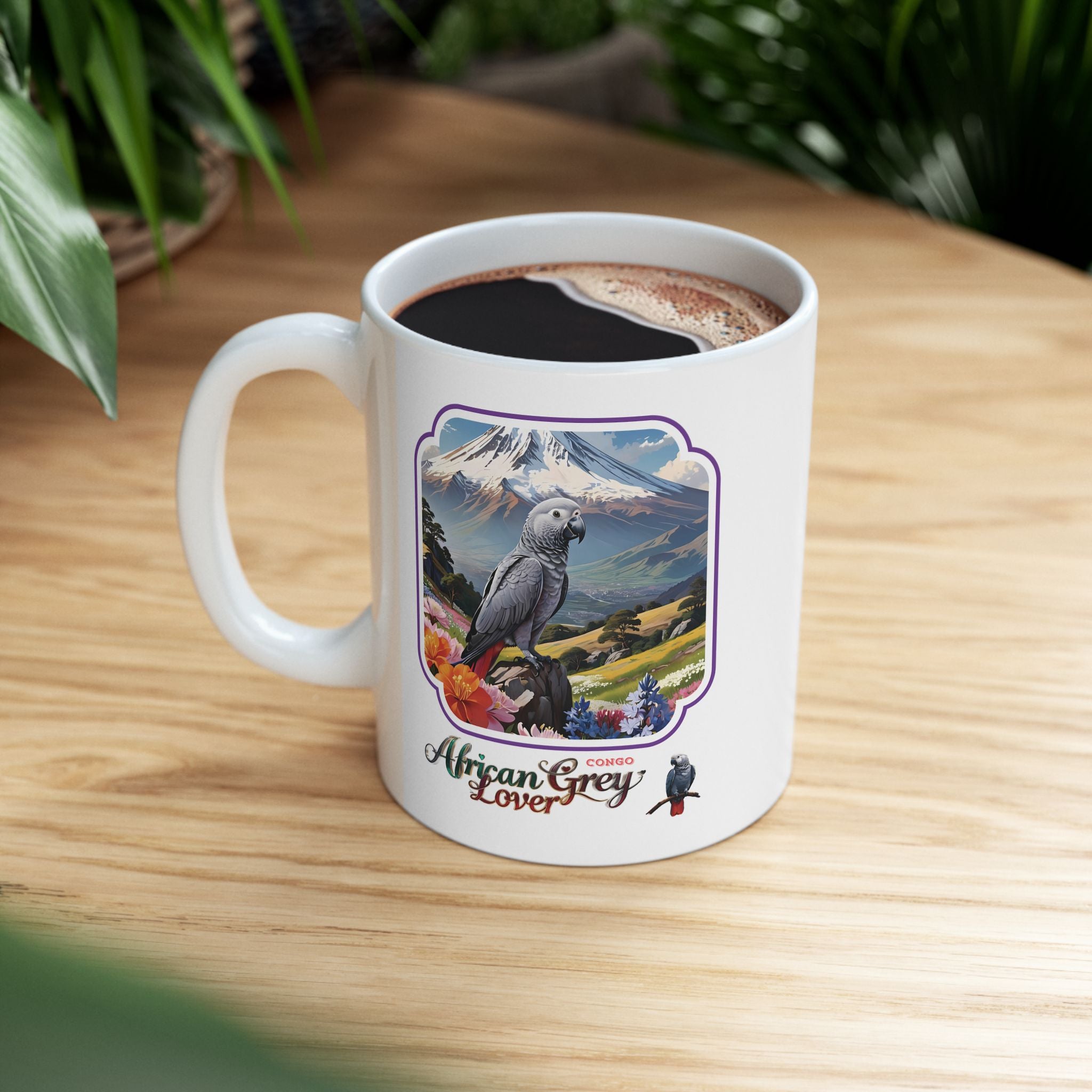 African Grey Congo Ceramic Coffee Mug