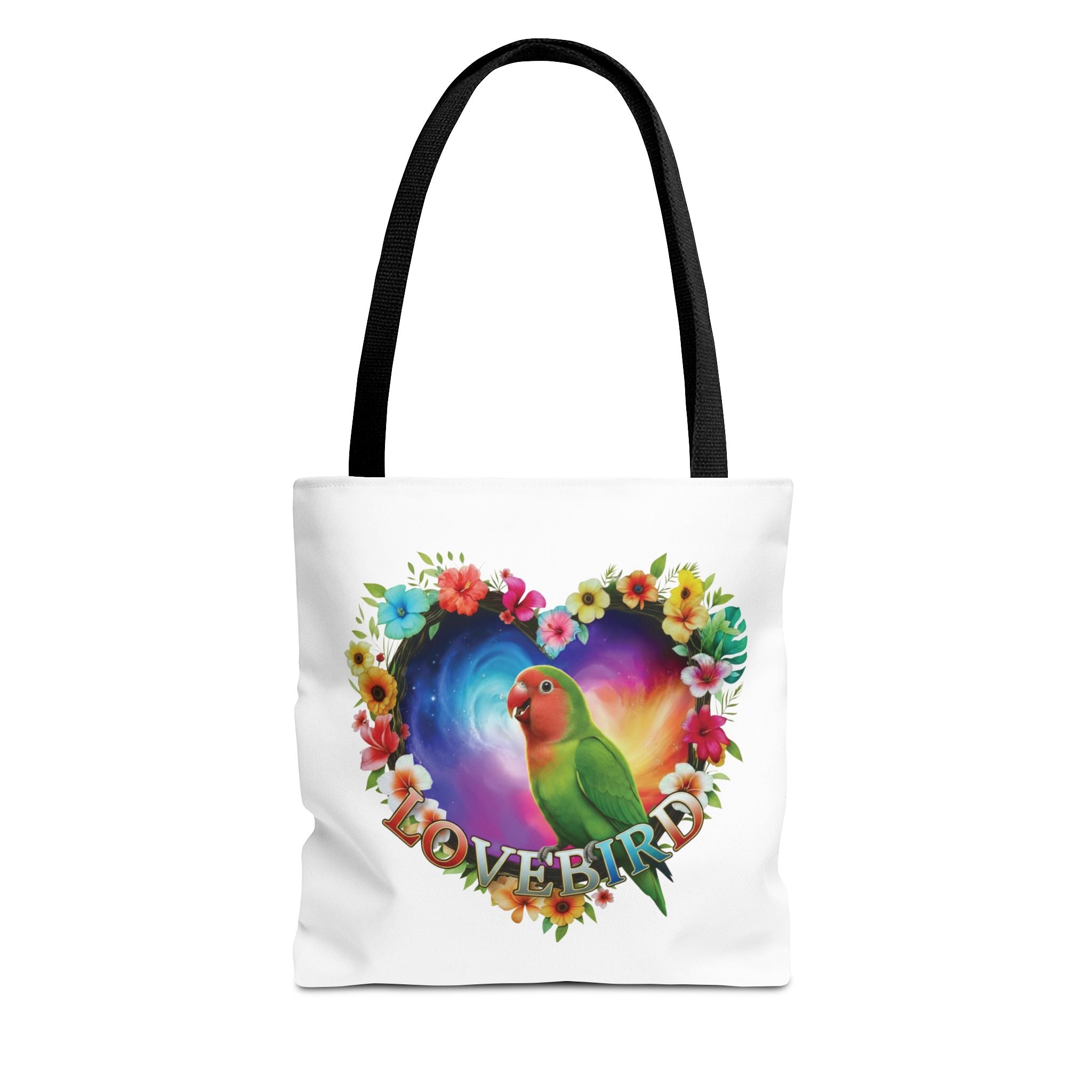 Colorful Lovebird Art Tote Bag