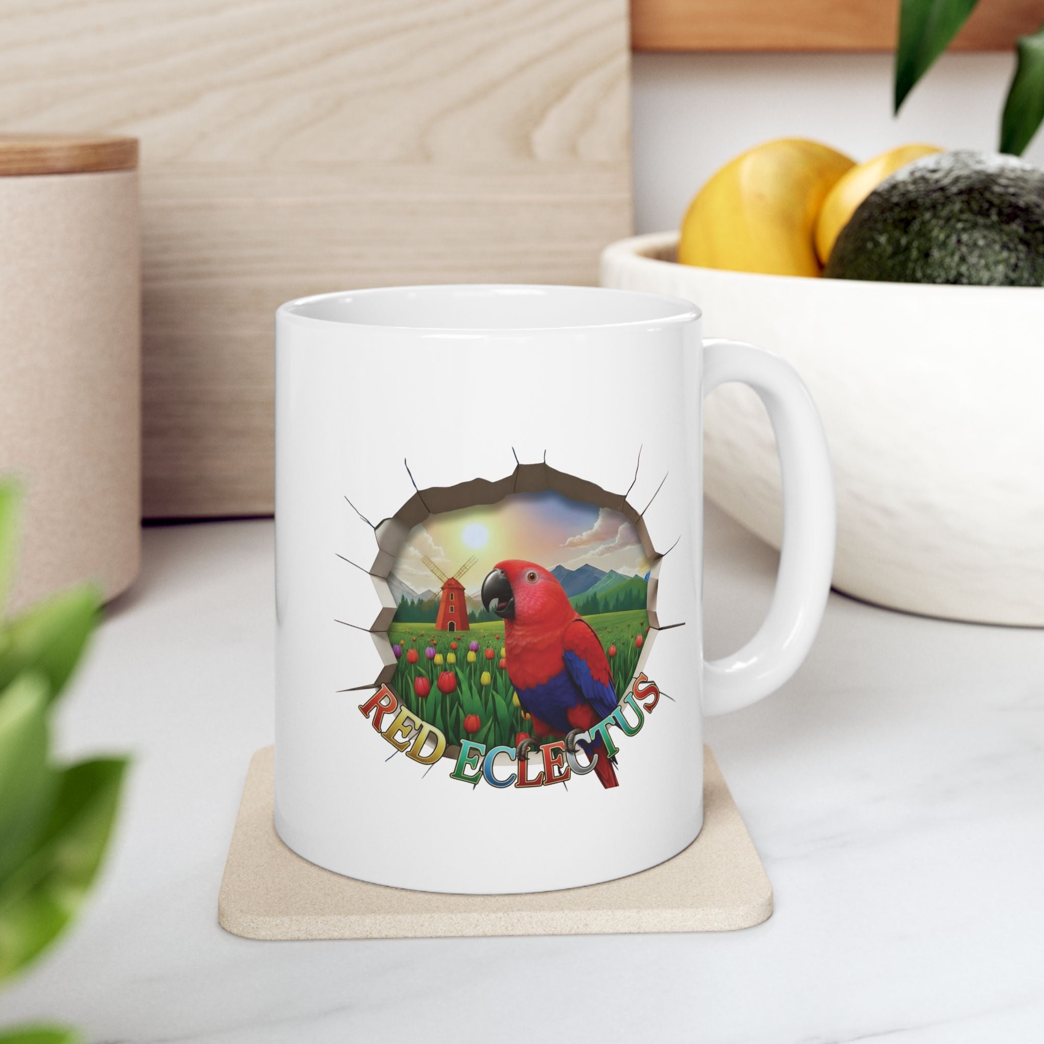 Red Eclectus Meadow Mug