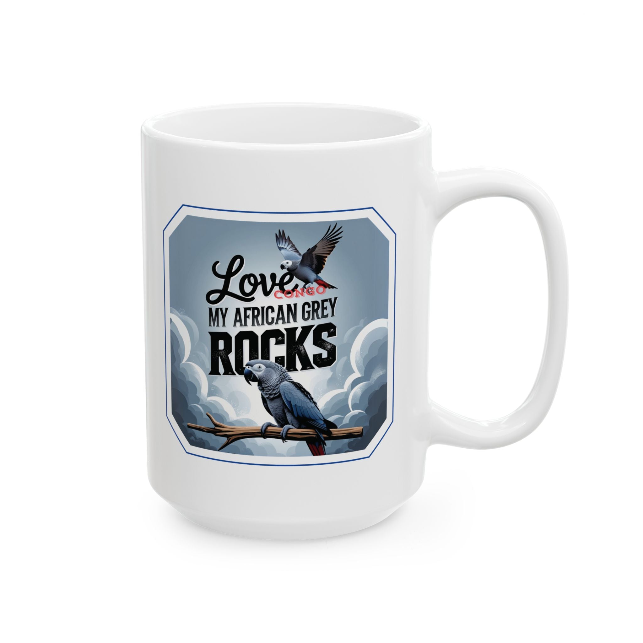 African Grey Ceramic Mug
