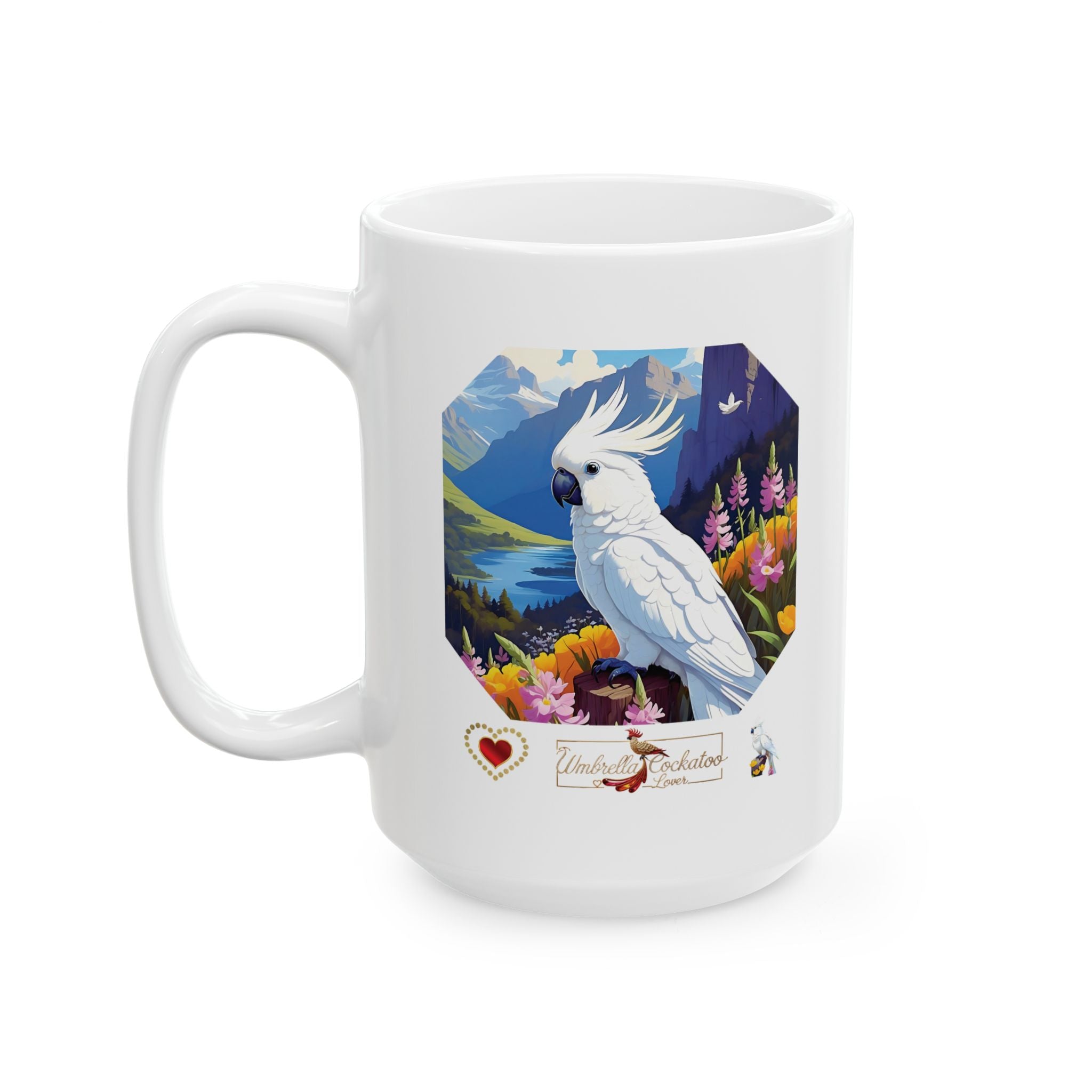 Umbrella Cockatoo Lover Floral Mug