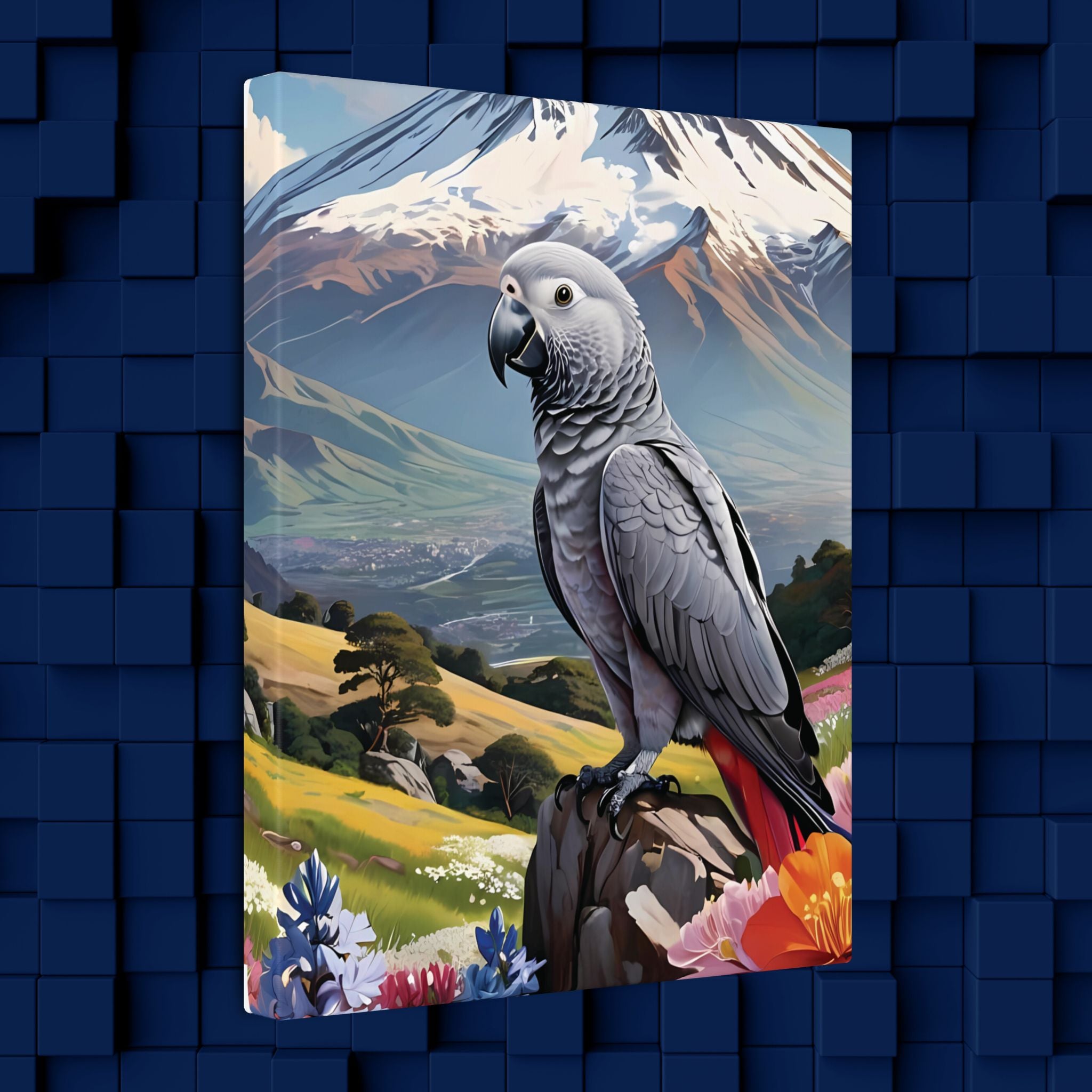 African Grey Congo Parrot Canvas Wall Hangings