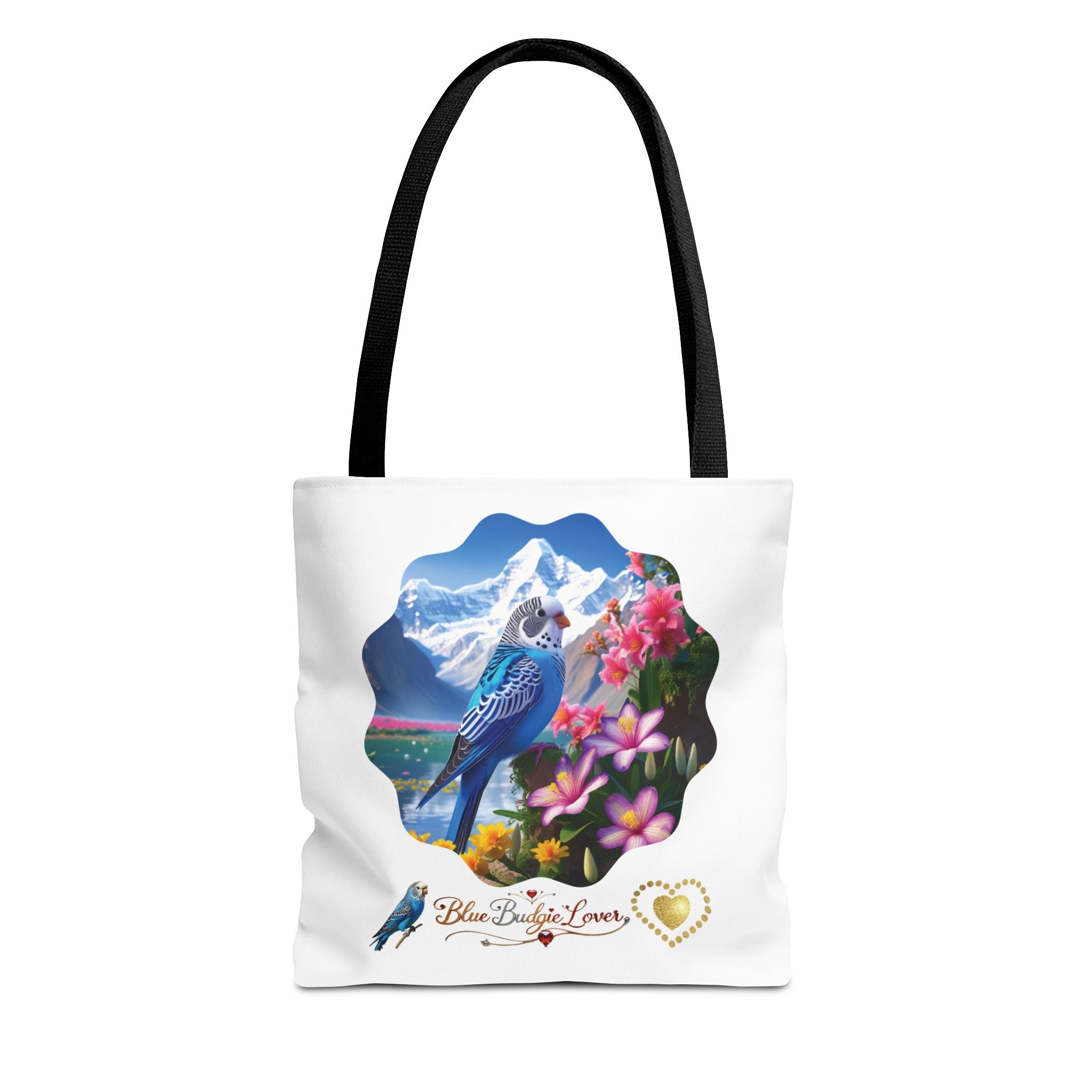 Floral Blue Budgie Nature Tote Bag