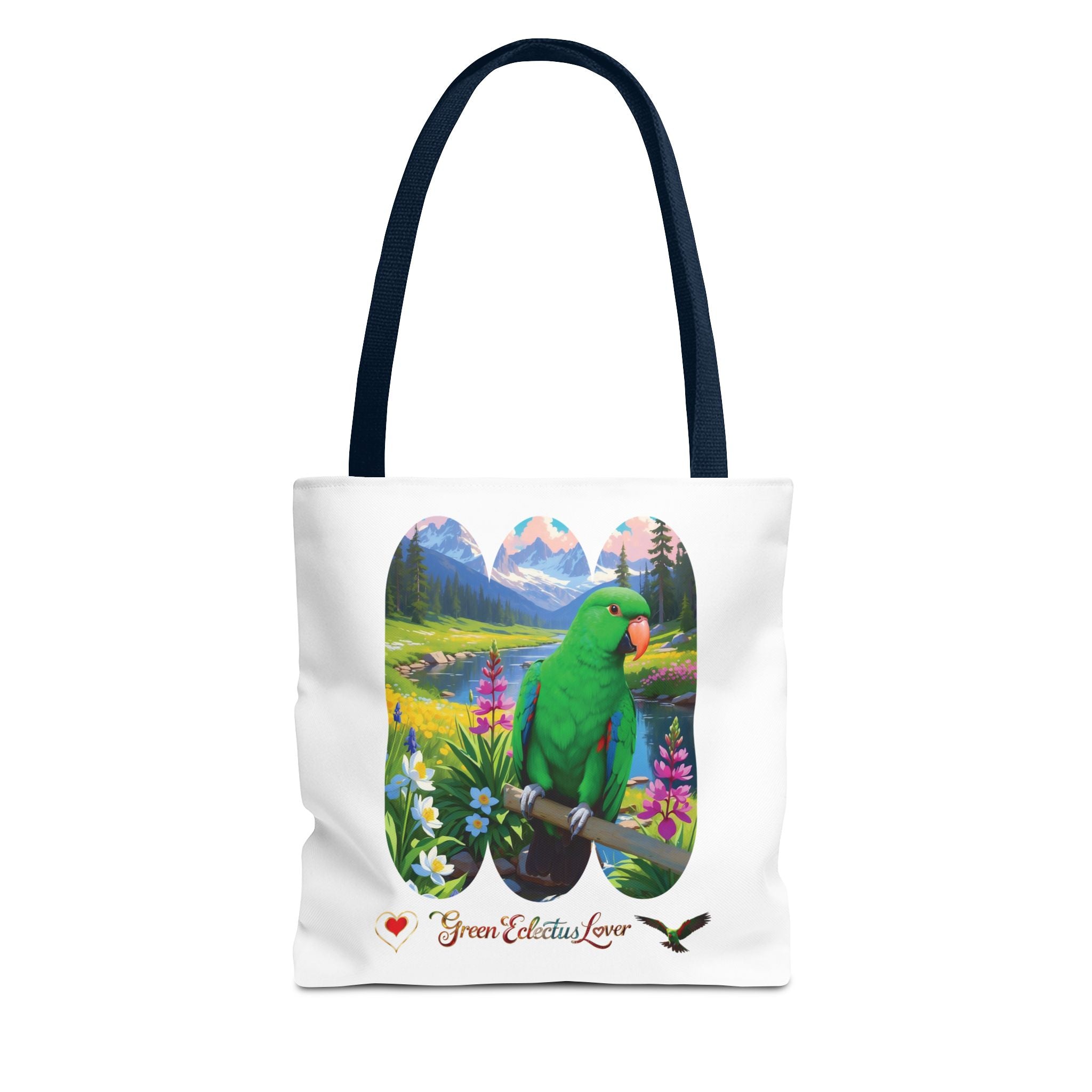 Green Ecletus Lover Lake Scenic Tote Bag