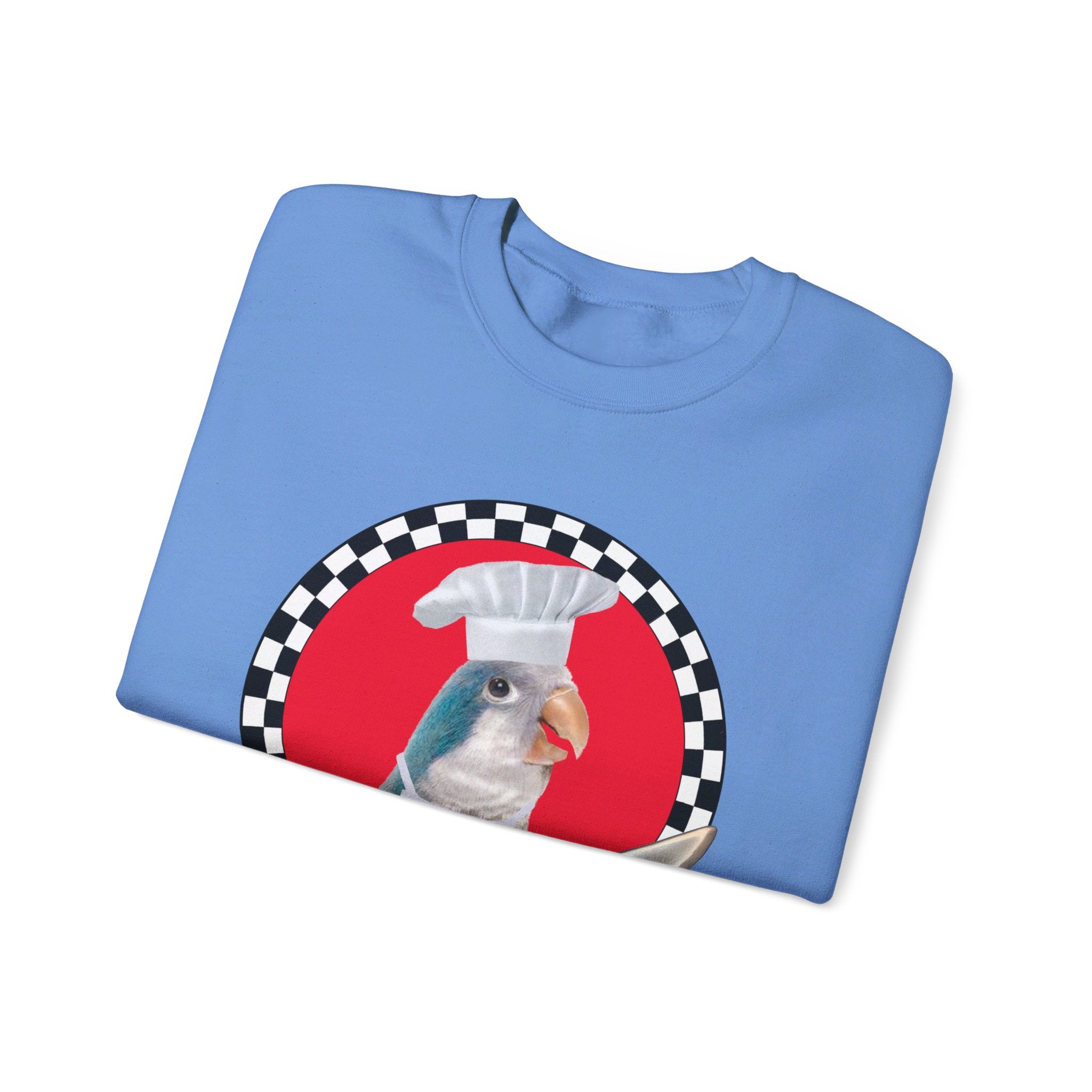 Kiss The Cook Blue Quaker Sweatshirt
