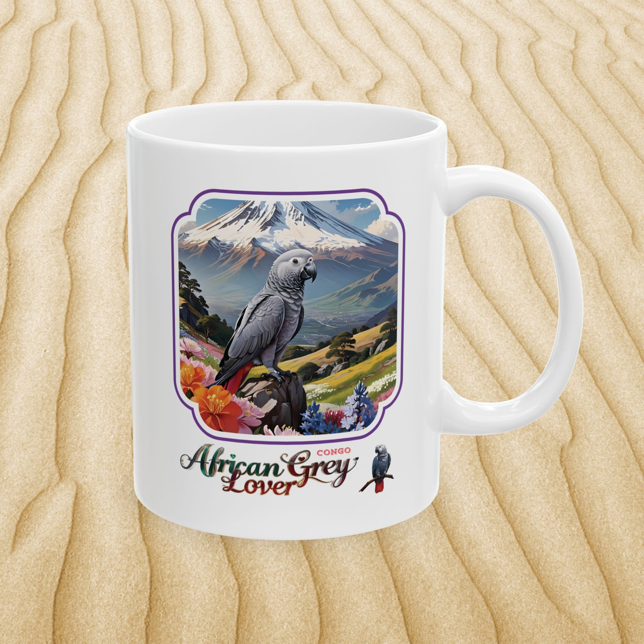 African Grey Congo Ceramic Coffee Mug