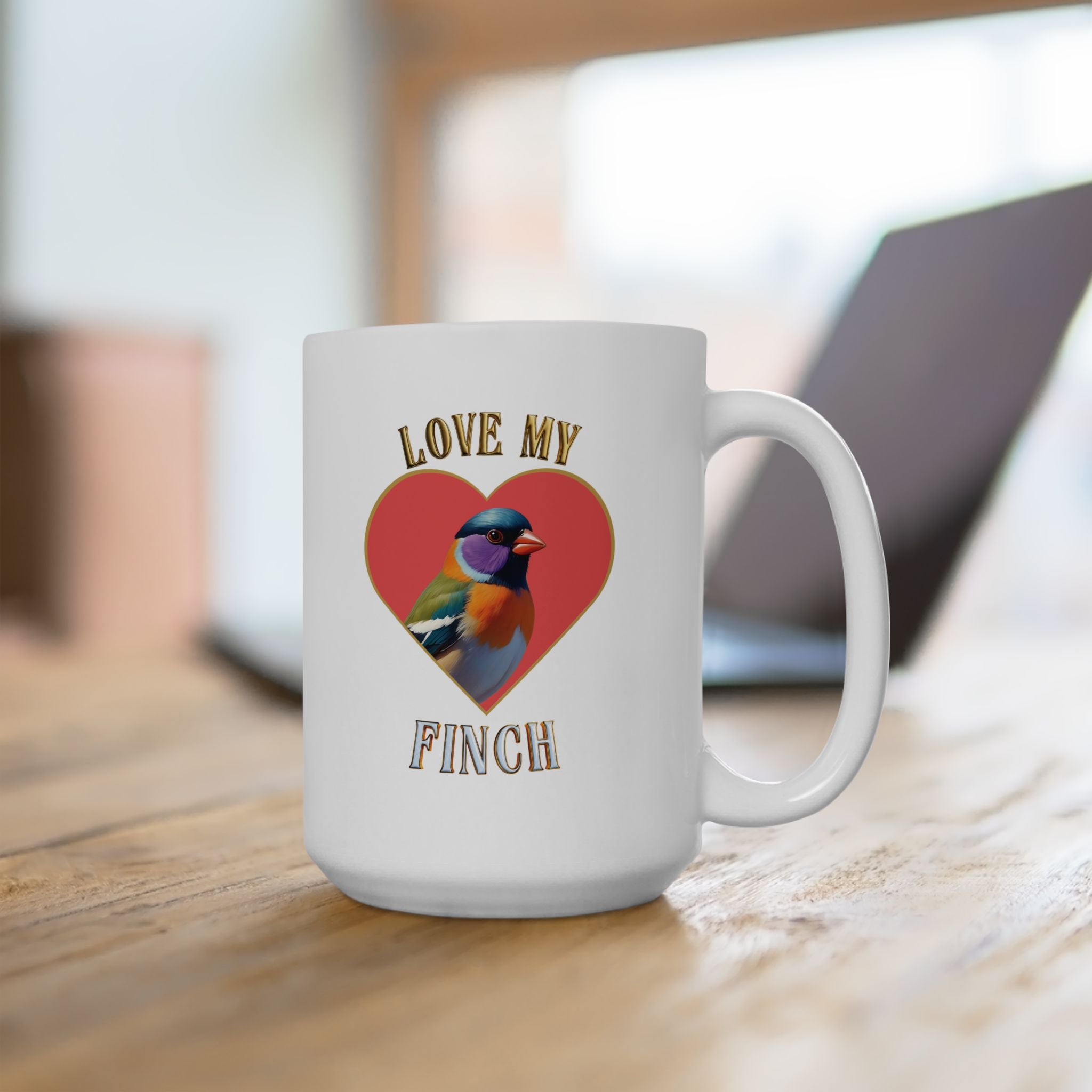 Love My Finch Heart Mug