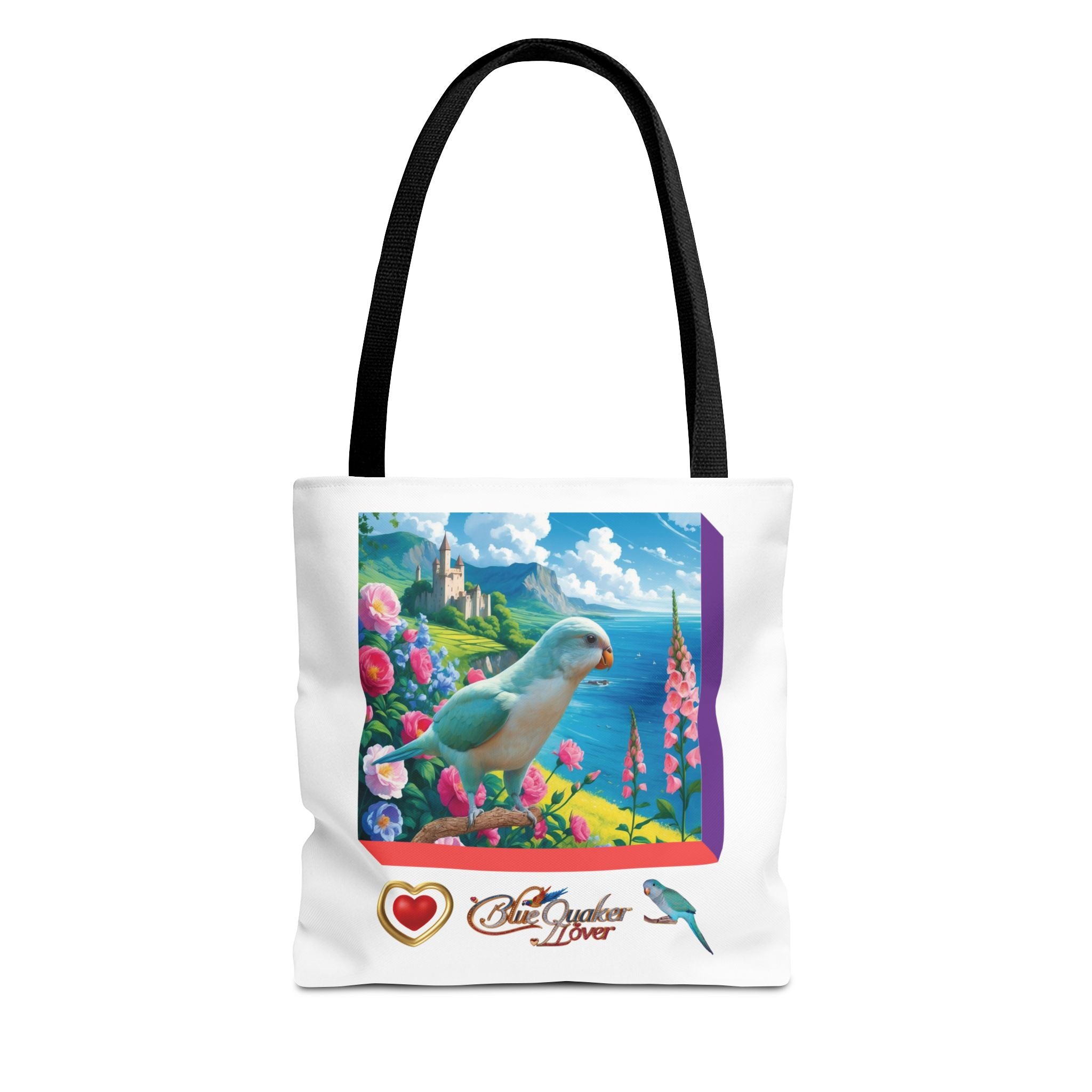 Blue Quaker Lover Floral Tote Bag