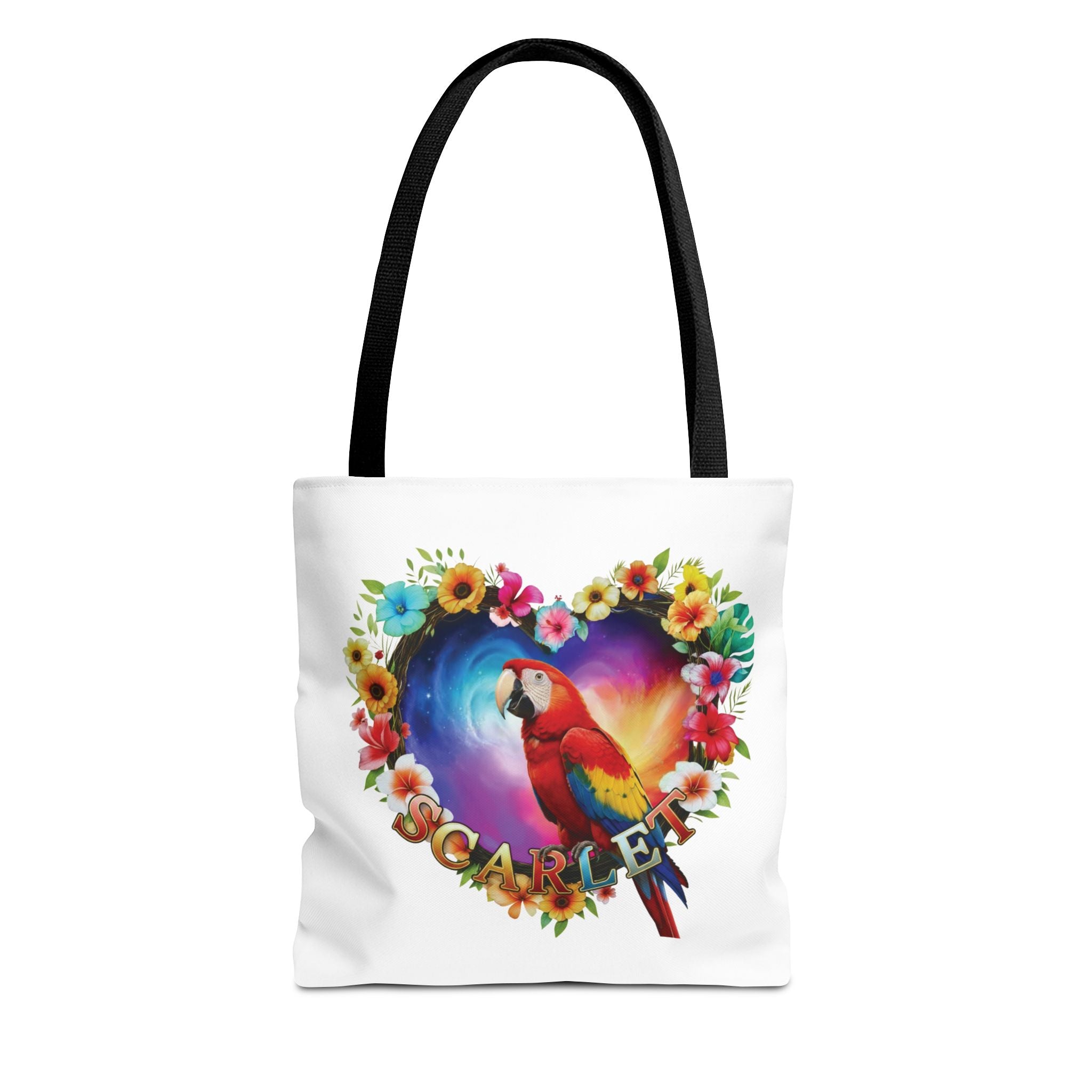 Scarlet Floral Parrot Tote Bag