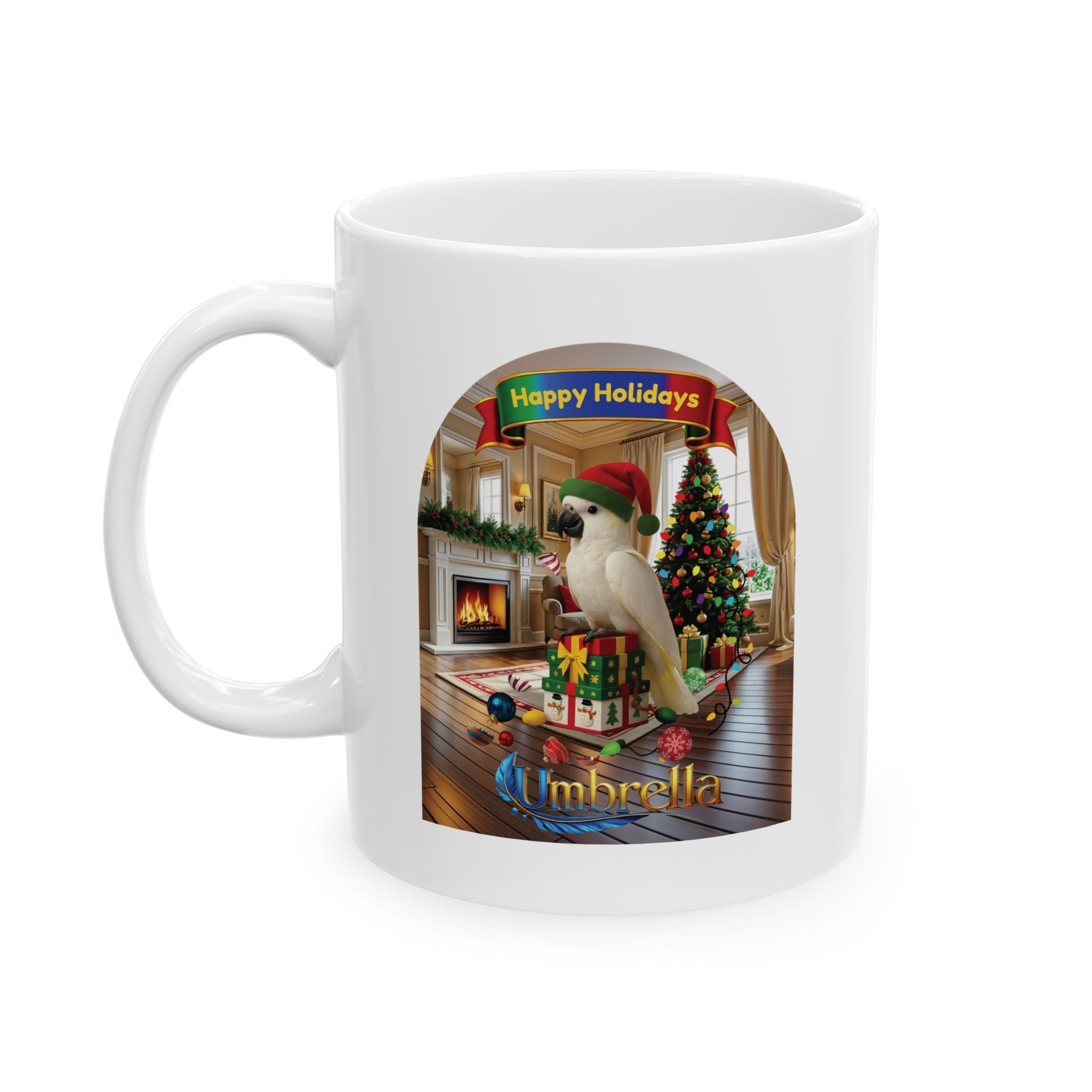 Christmas Happy Holidays Umbrella Mug
